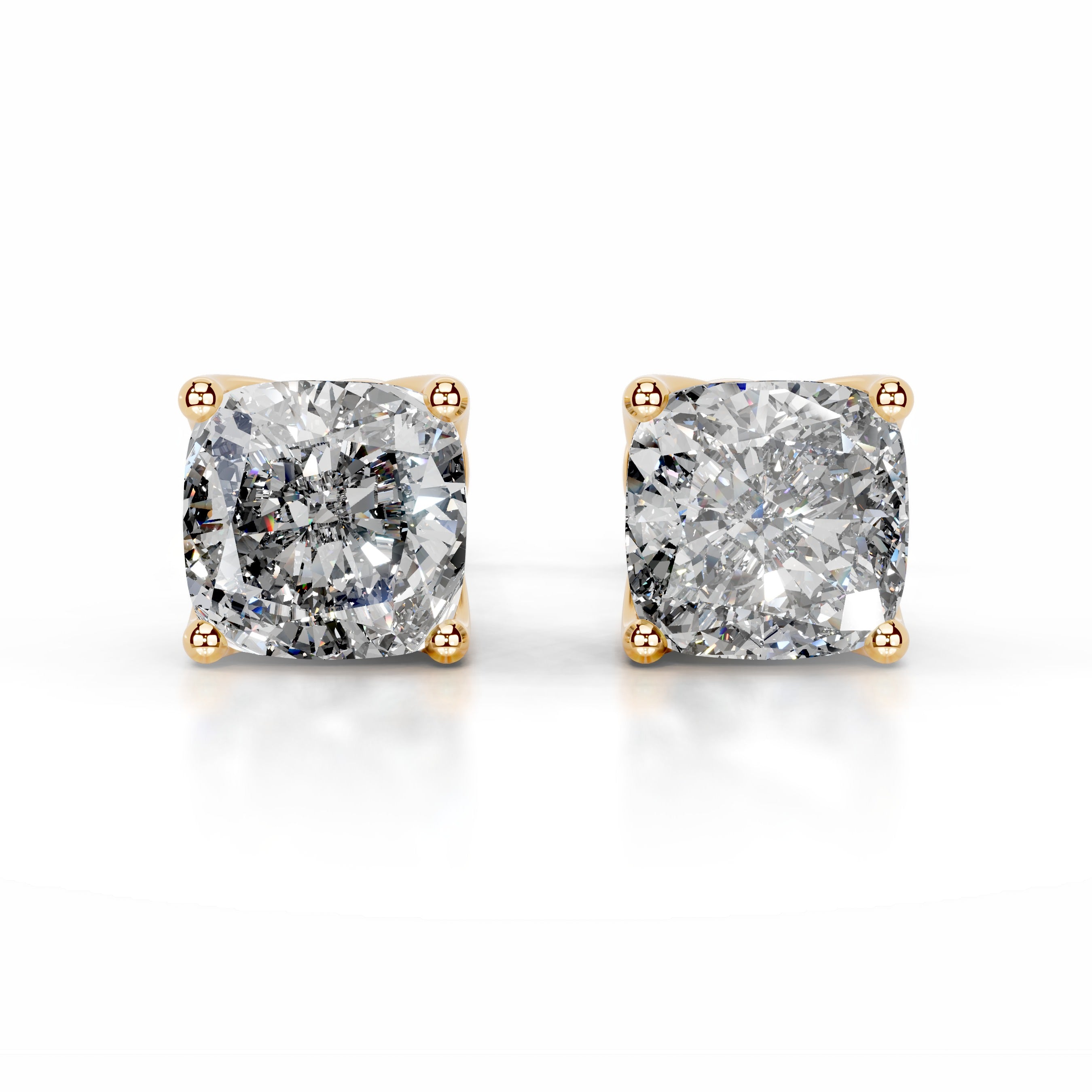 Doris Diamond Studs Earrings - 18K Yellow Gold