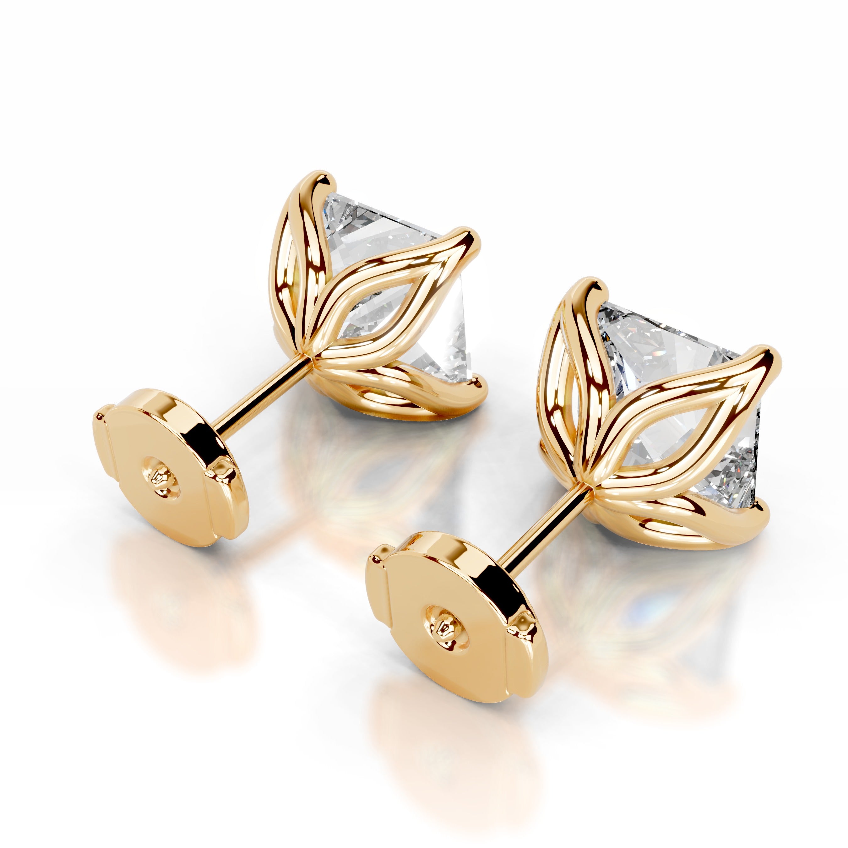 Doris Diamond Studs Earrings - 18K Yellow Gold