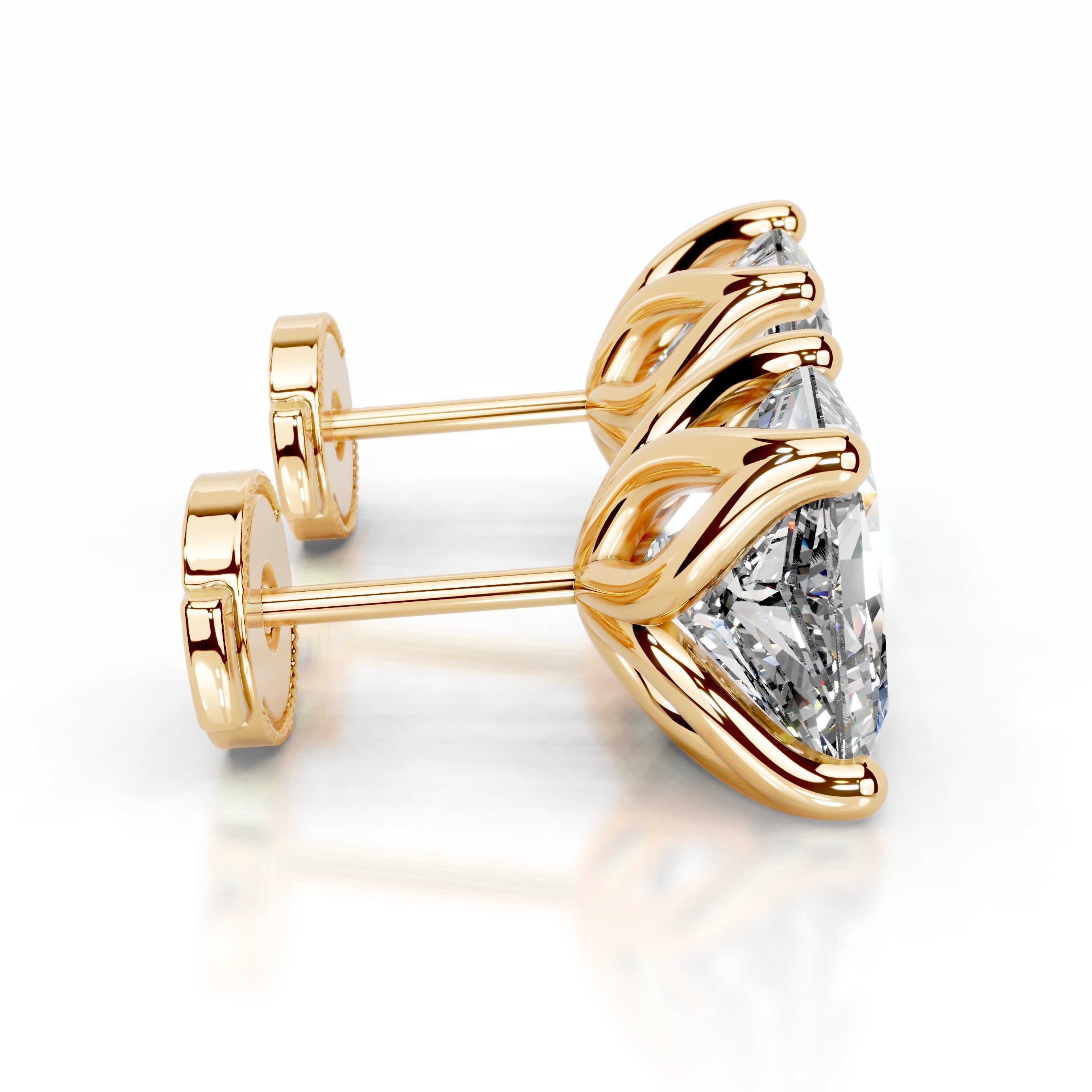 Doris Diamond Studs Earrings - 18K Yellow Gold