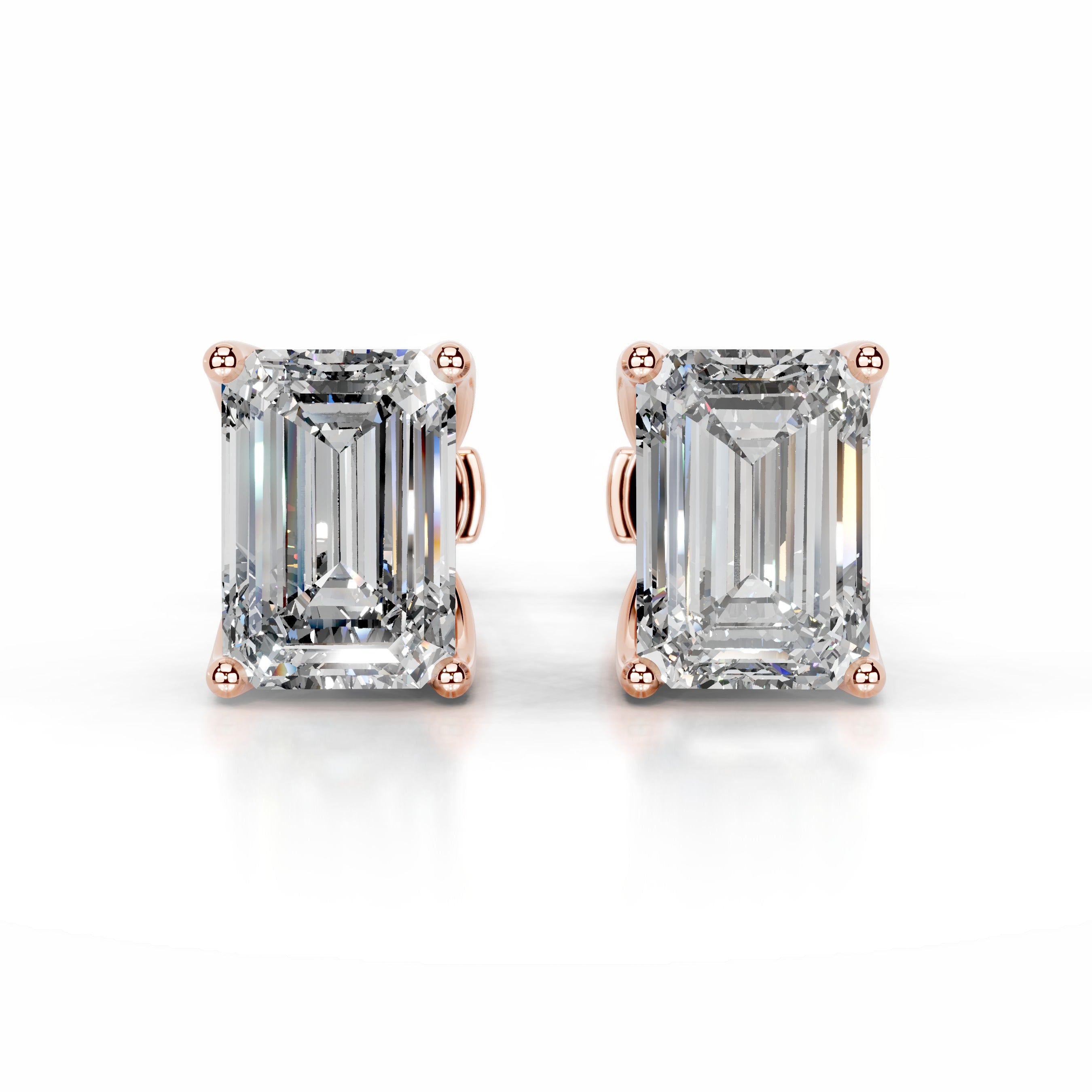 Doris Diamond Studs Earrings - 14K Rose Gold