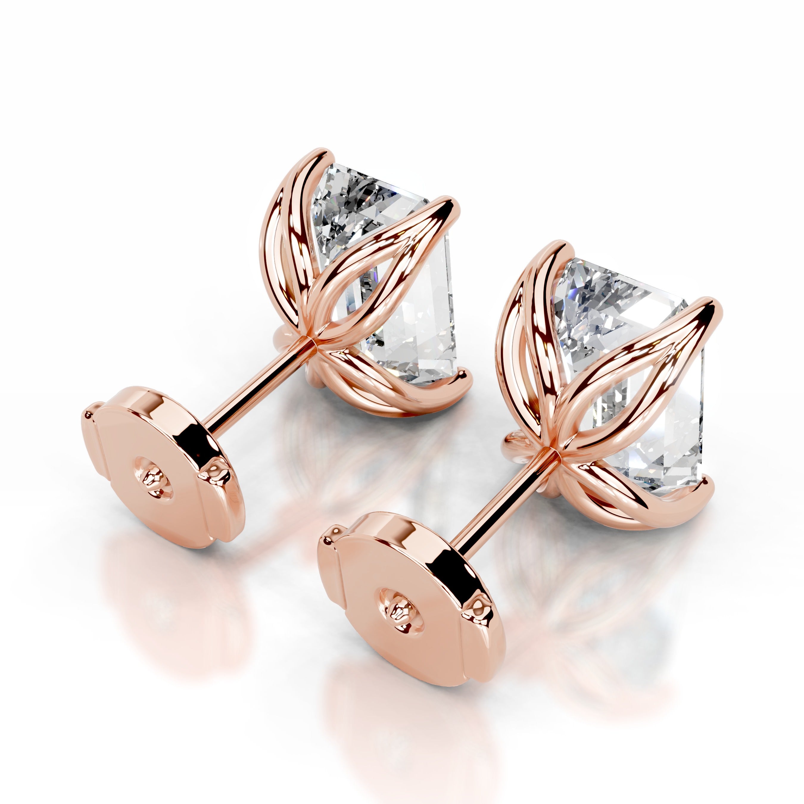 Doris Diamond Studs Earrings - 14K Rose Gold