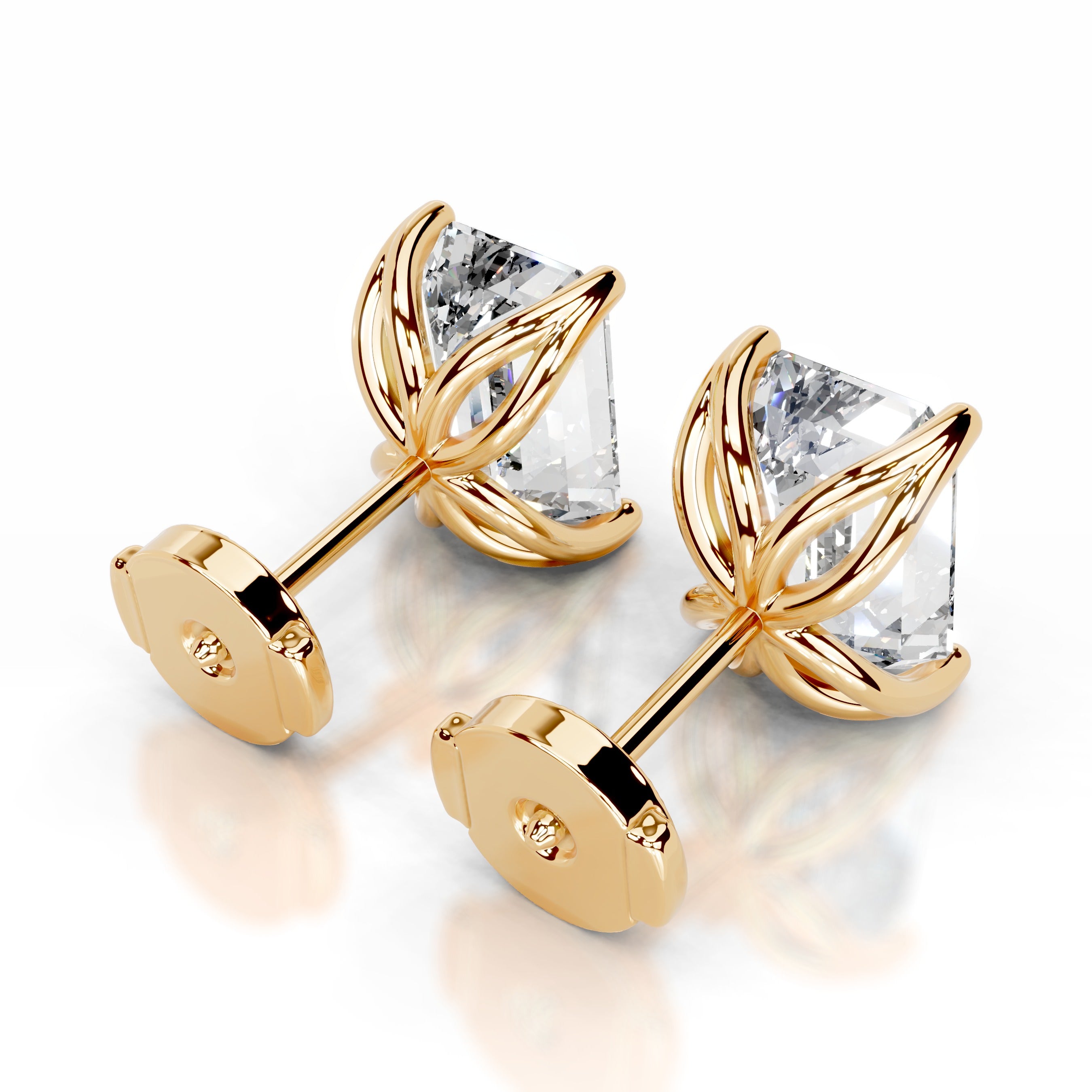 Doris Diamond Studs Earrings - 18K Yellow Gold