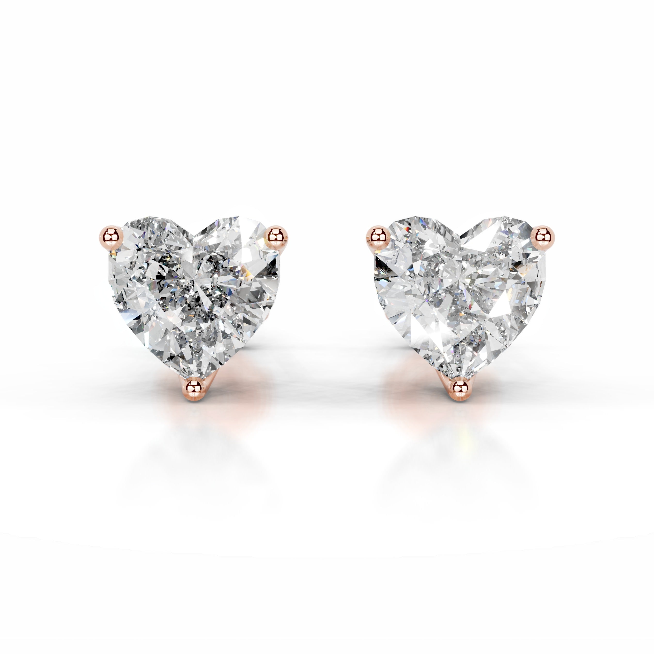 Doris Diamond Studs Earrings - 14K Rose Gold