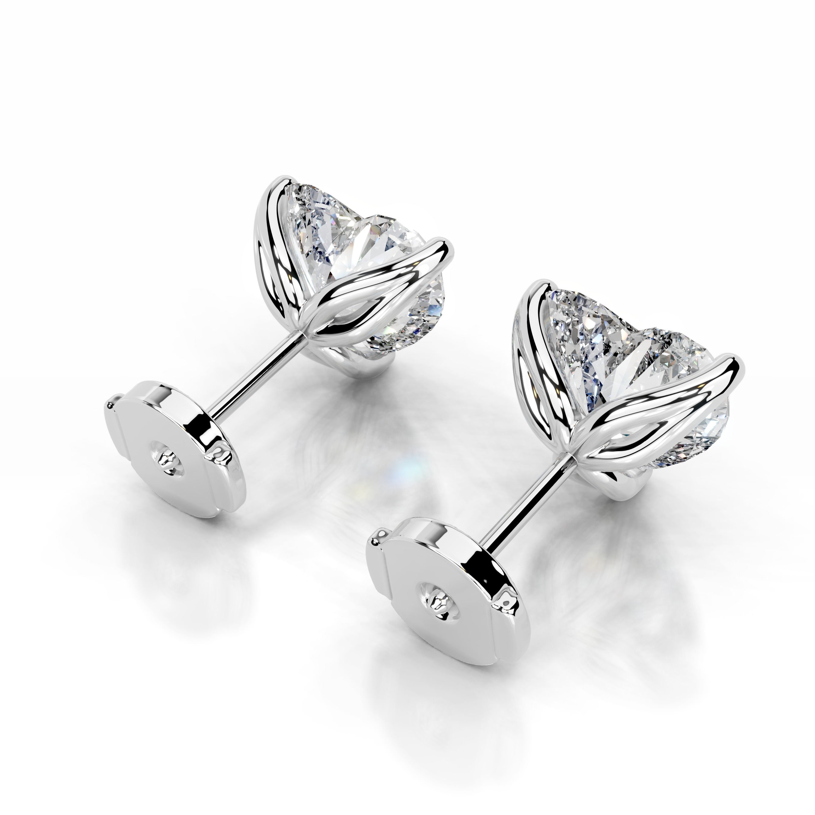 Doris Lab Grown Diamond Studs Earrings - 18K White Gold