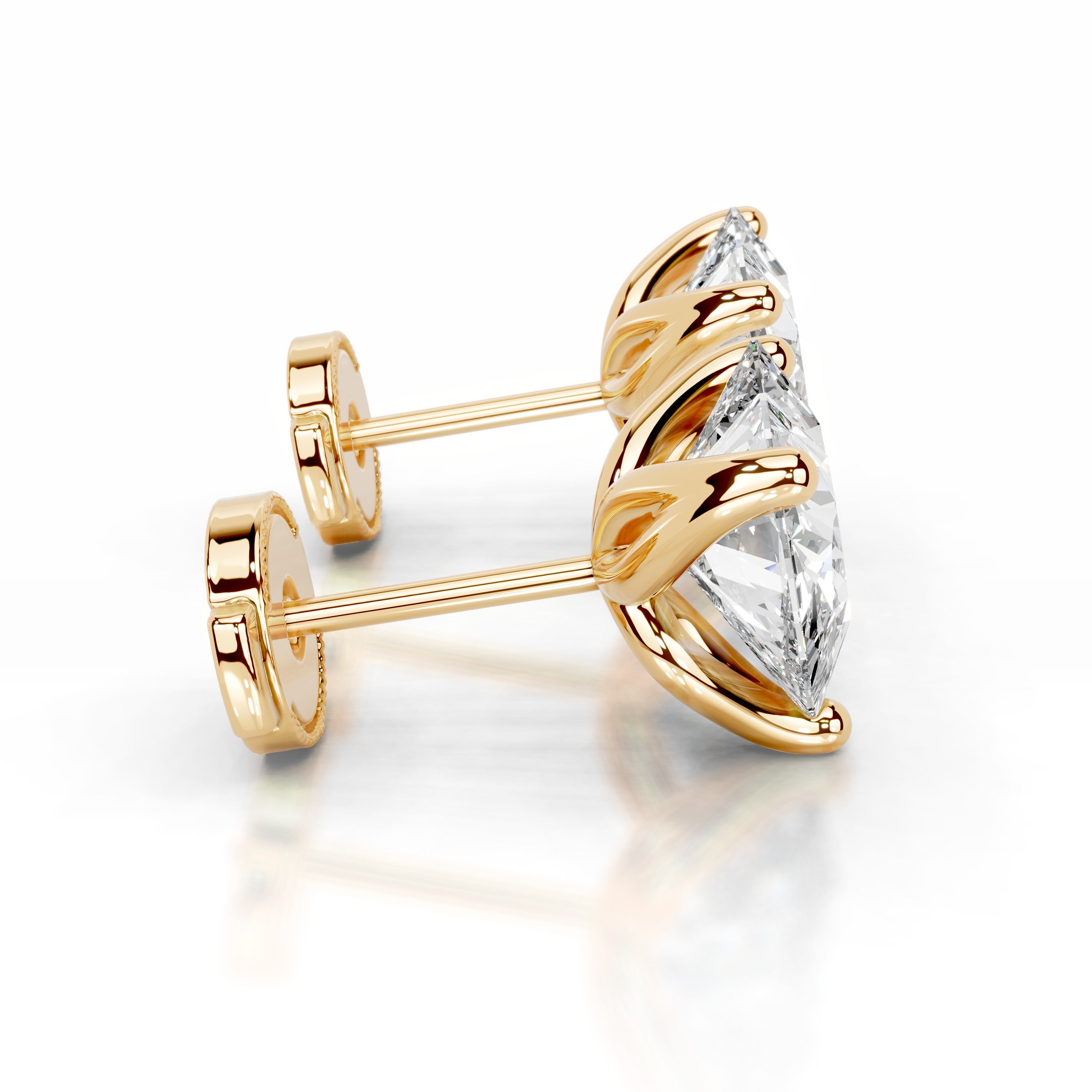 Doris Lab Grown Diamond Studs Earrings - 18K Yellow Gold