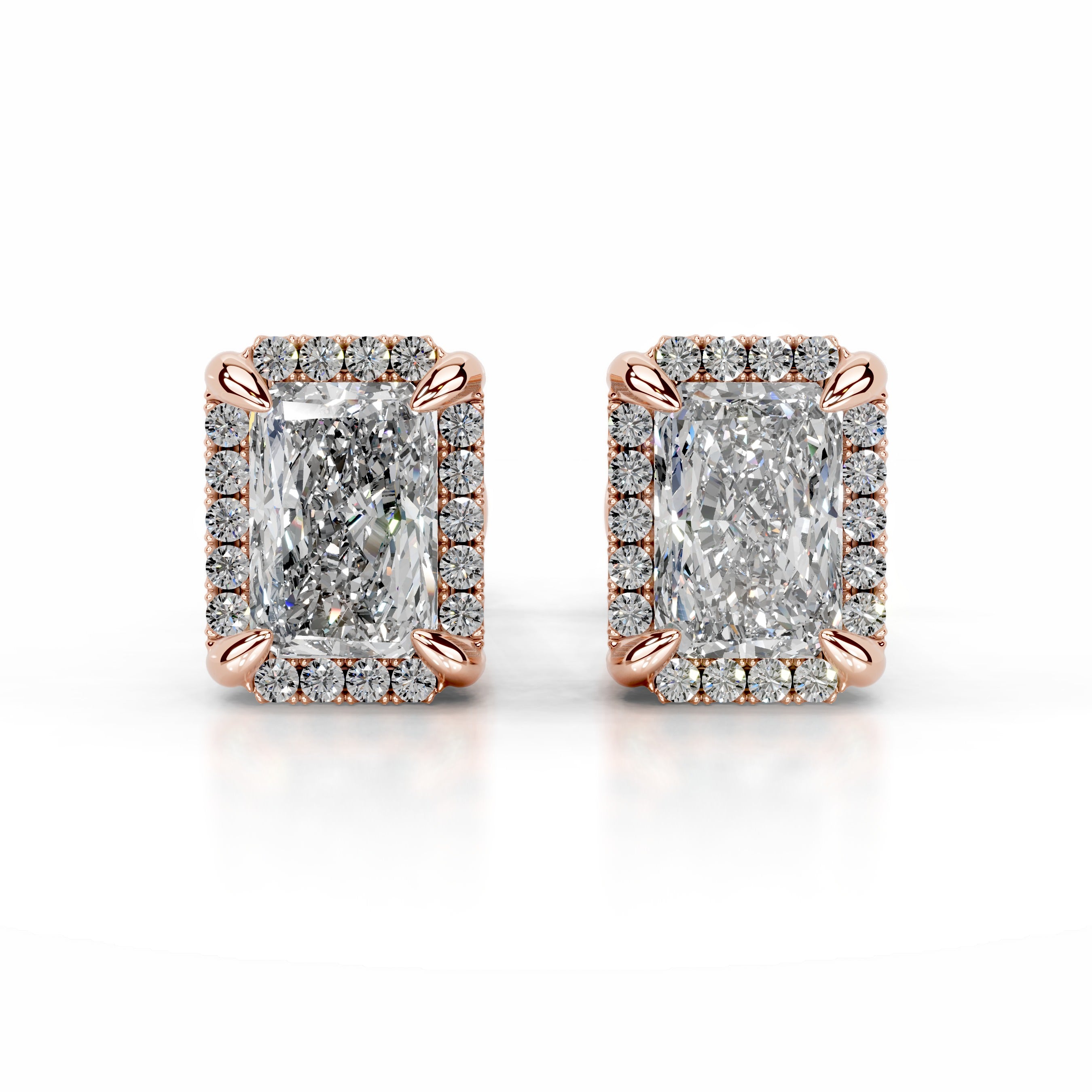 Ophelia Lab Grown Diamond Halo Earrings - 14K Rose Gold