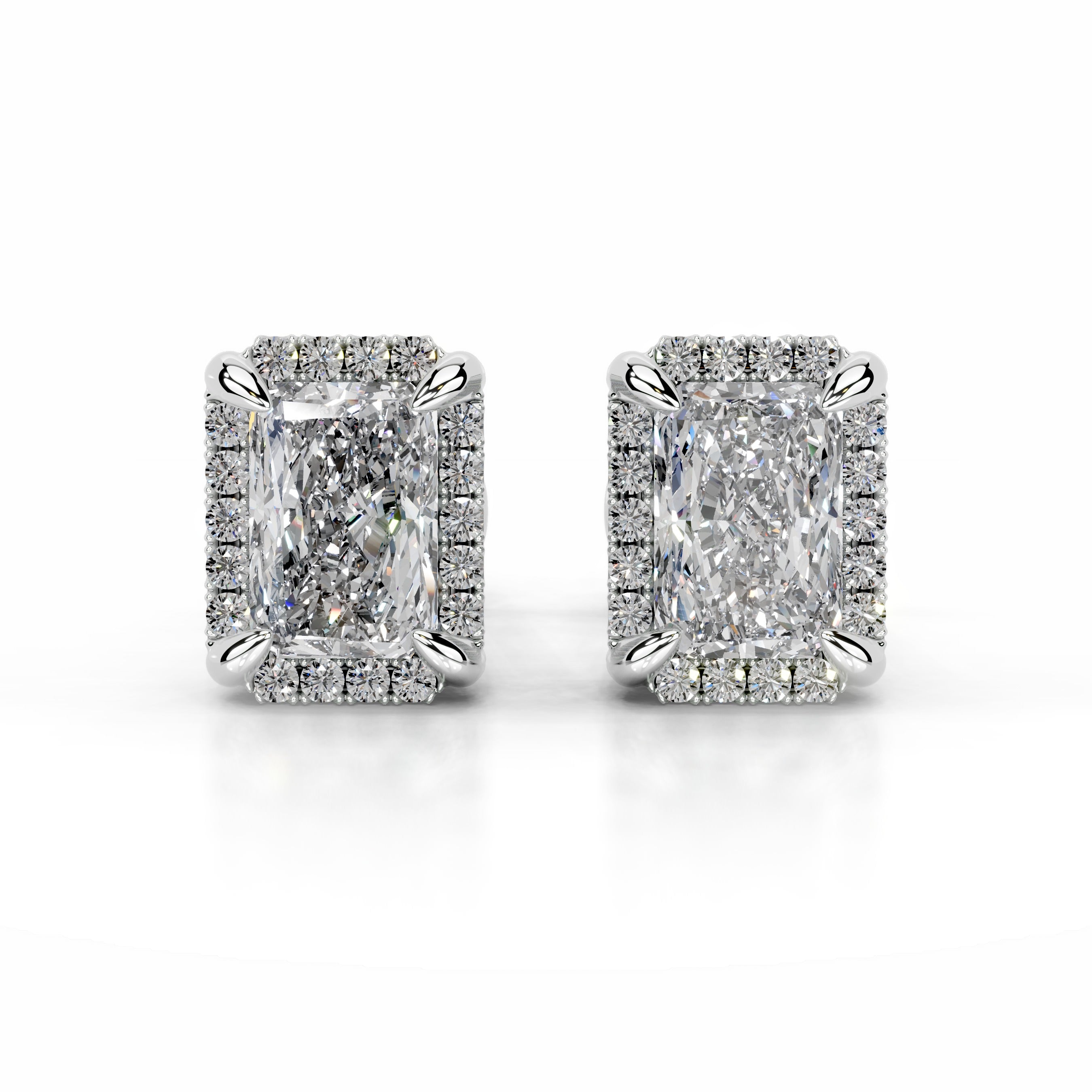 Ophelia Lab Grown Diamond Halo Earrings - 18K White Gold