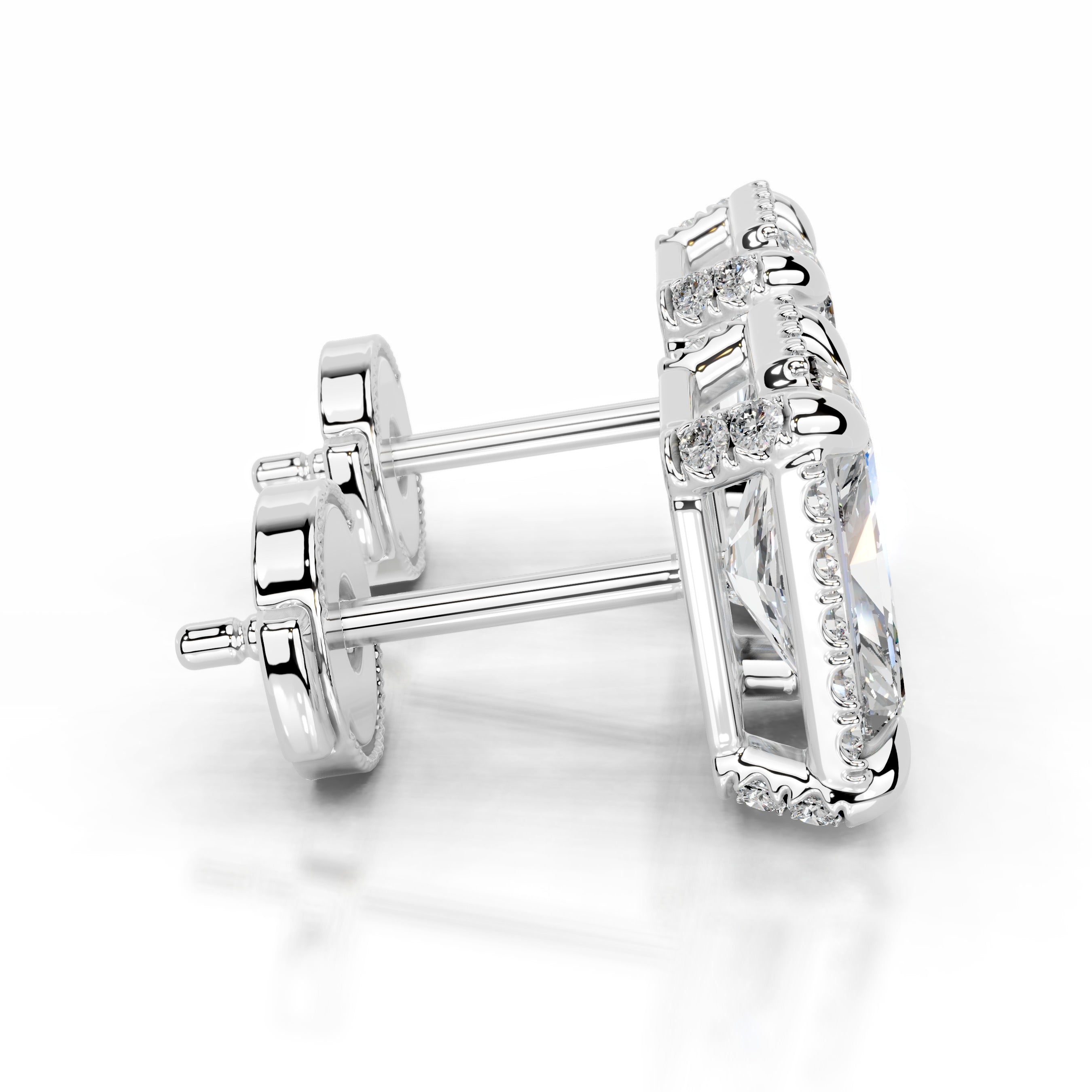 Ophelia Lab Grown Diamond Halo Earrings - 18K White Gold