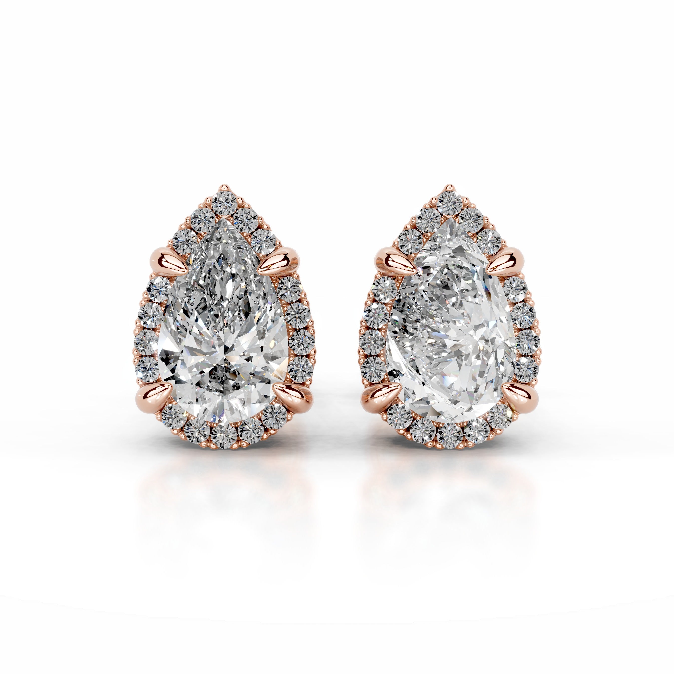 Ophelia Lab Grown Diamond Halo Earrings - 14K Rose Gold