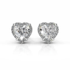Ophelia Lab Grown Diamond Halo Earrings - 14K White Gold