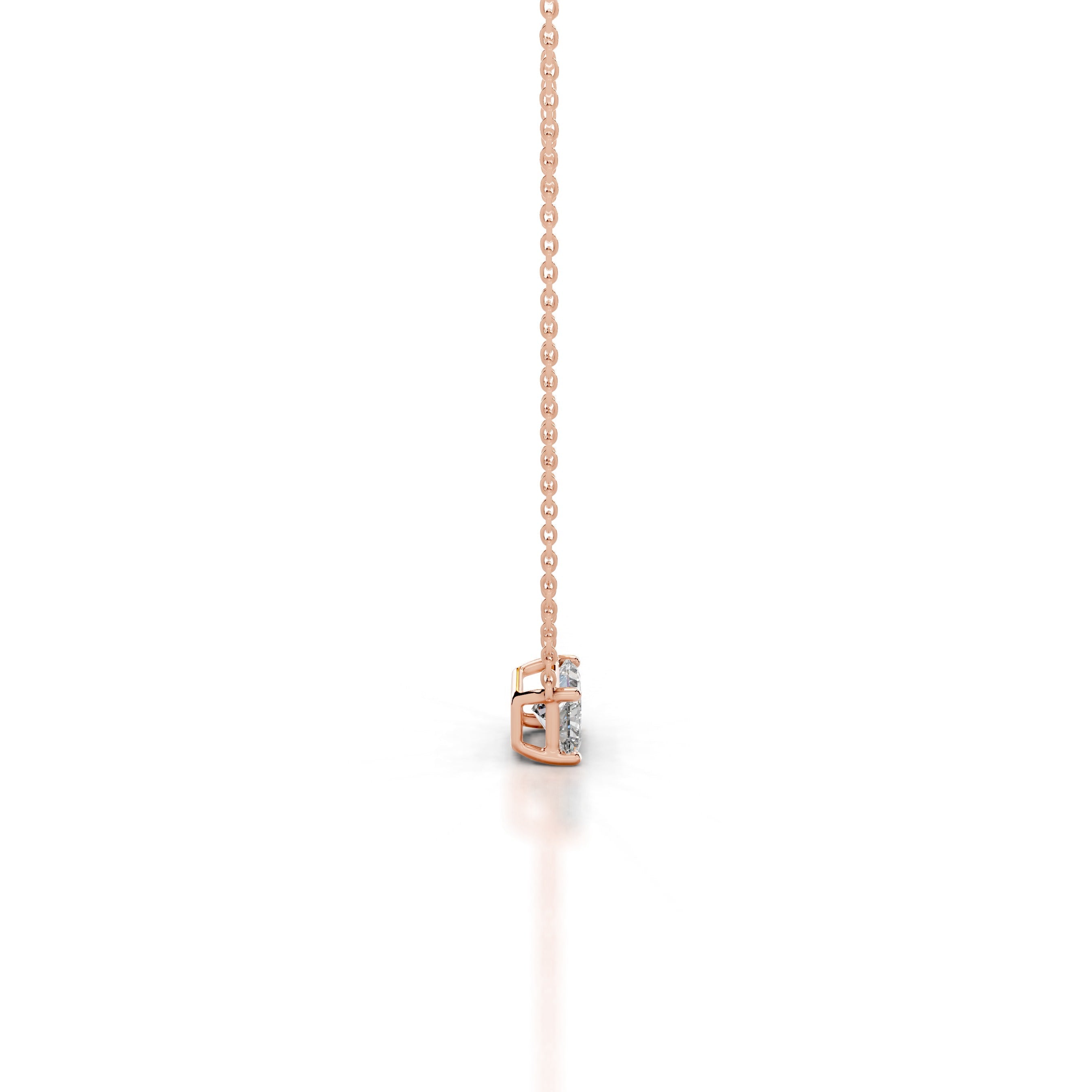 Clmence Diamond Pendant - 14K Rose Gold - Main Stone 2 Carat