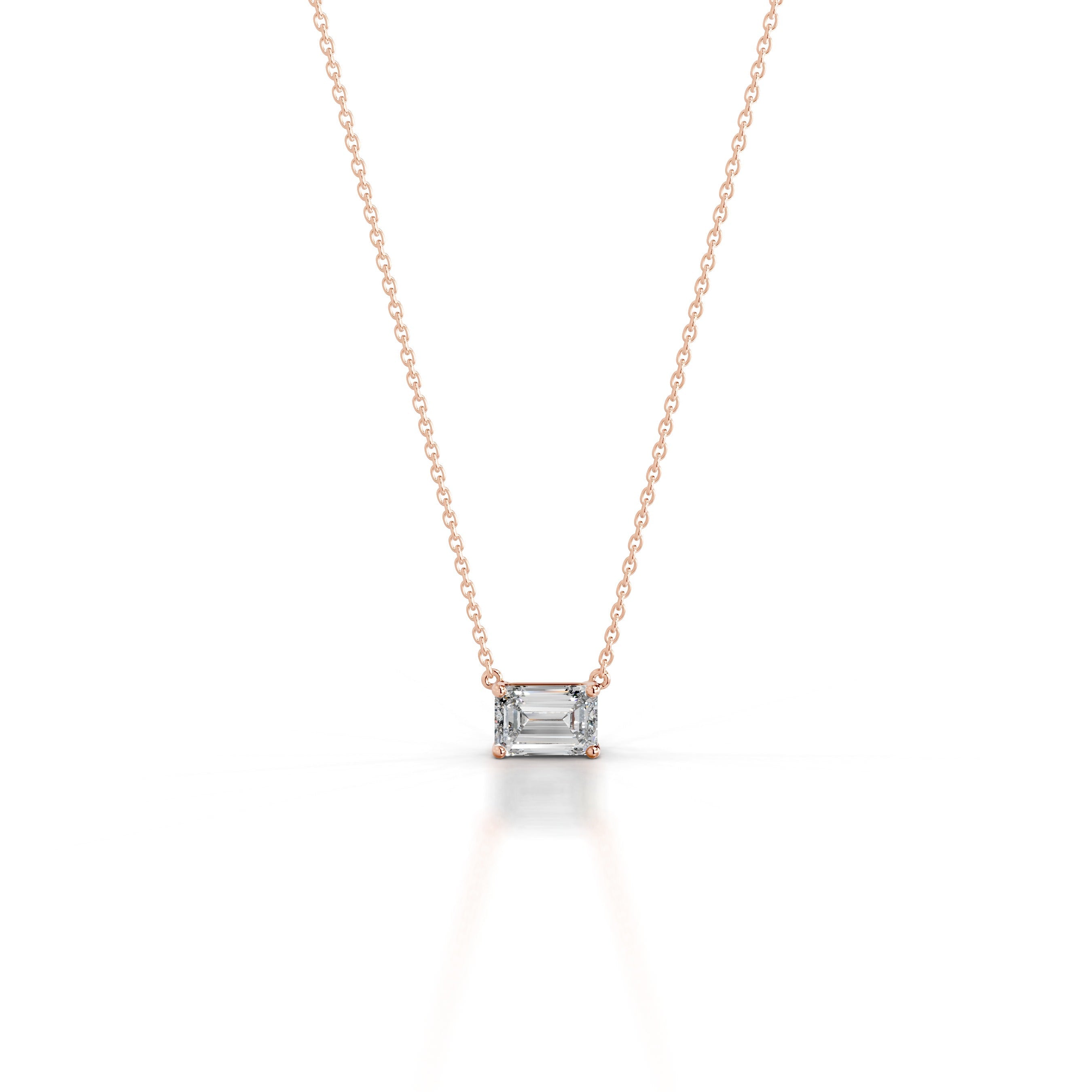 Clmence Diamond Pendant - 14K Rose Gold - Main Stone 1.55 Carat