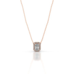 Manon Diamond Halo Pendant - 14K Rose Gold
