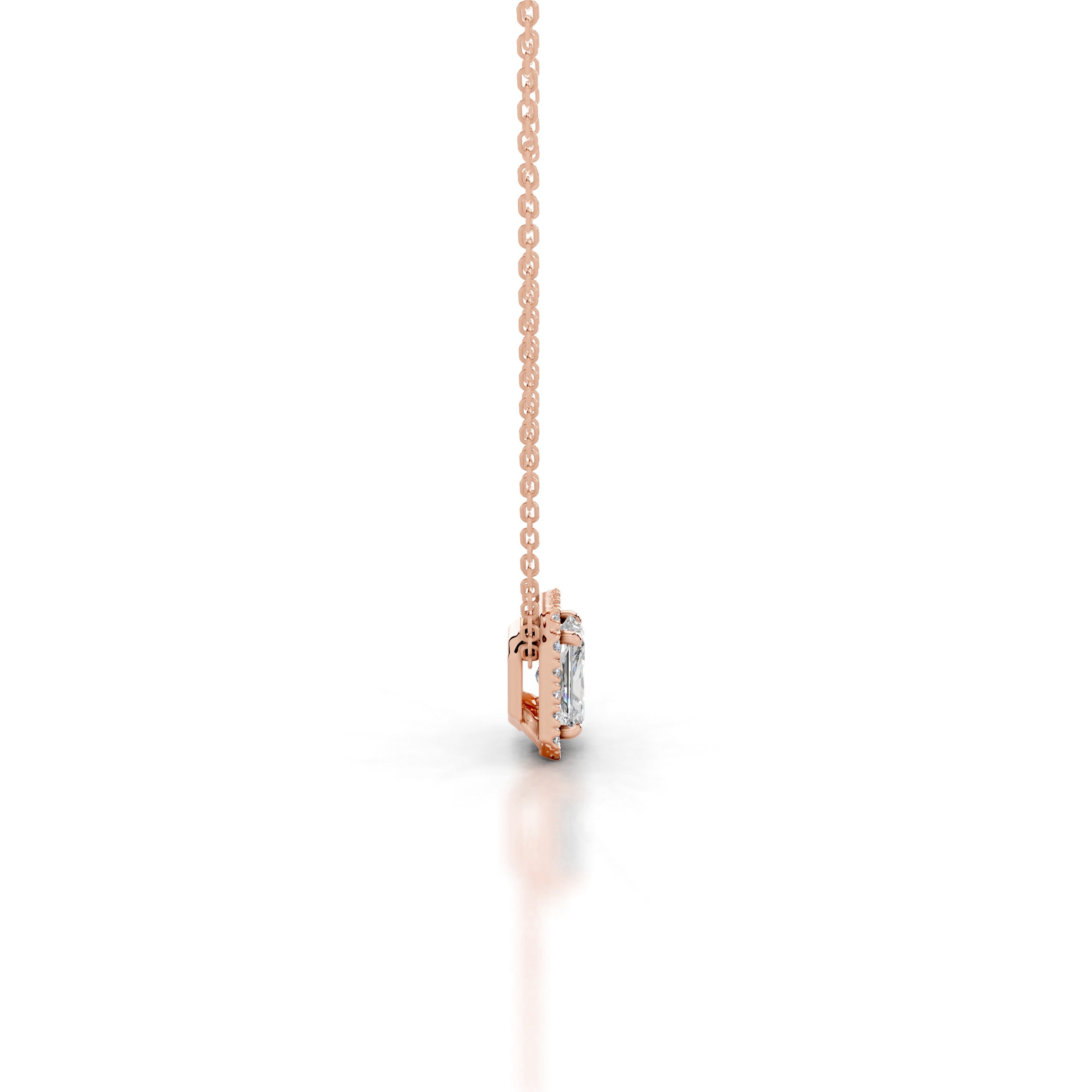 Manon Diamond Halo Pendant - 14K Rose Gold