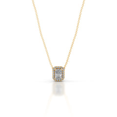 Manon Lab Grown Diamond Halo Pendant - 18K Yellow Gold