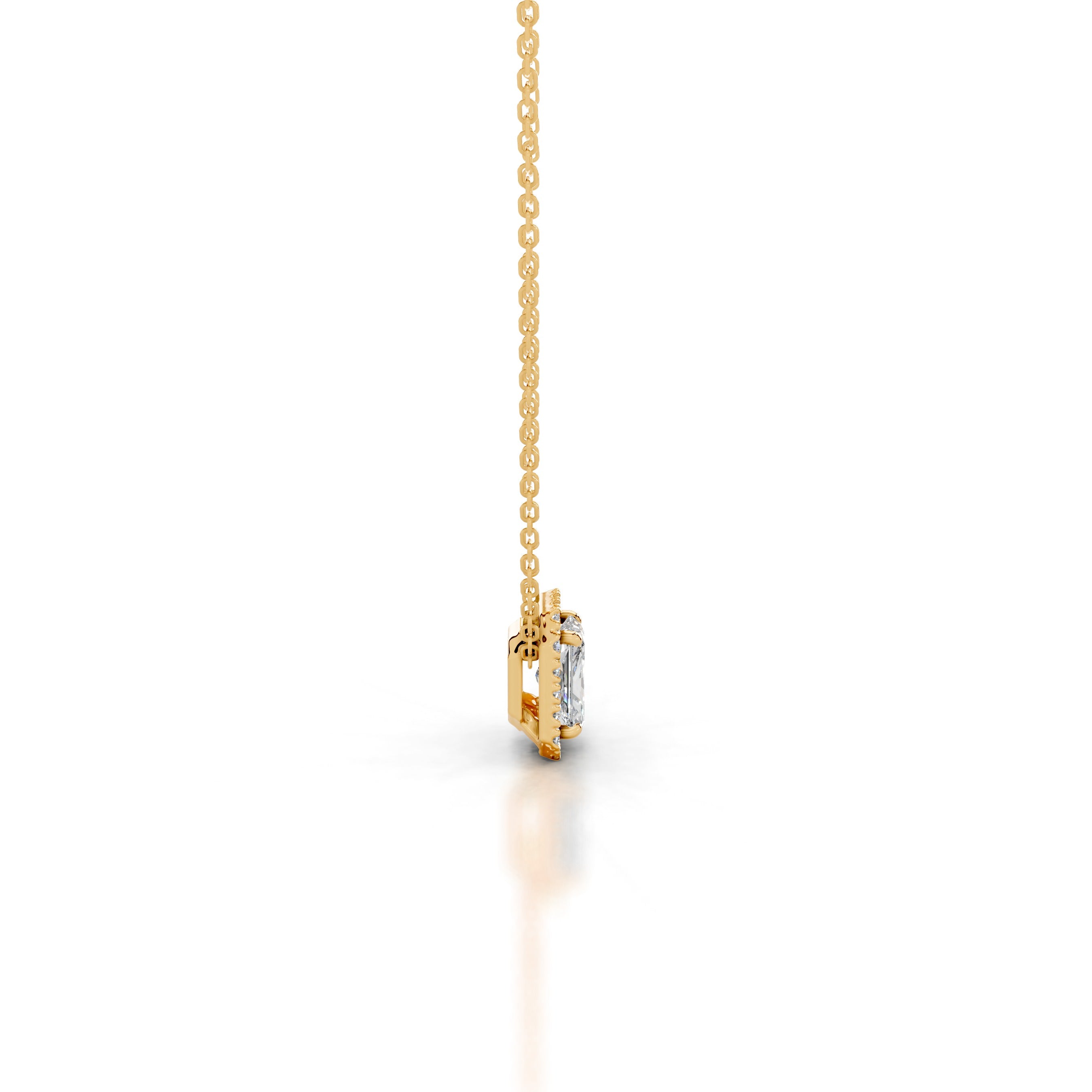 Manon Diamond Halo Pendant - 18K Yellow Gold