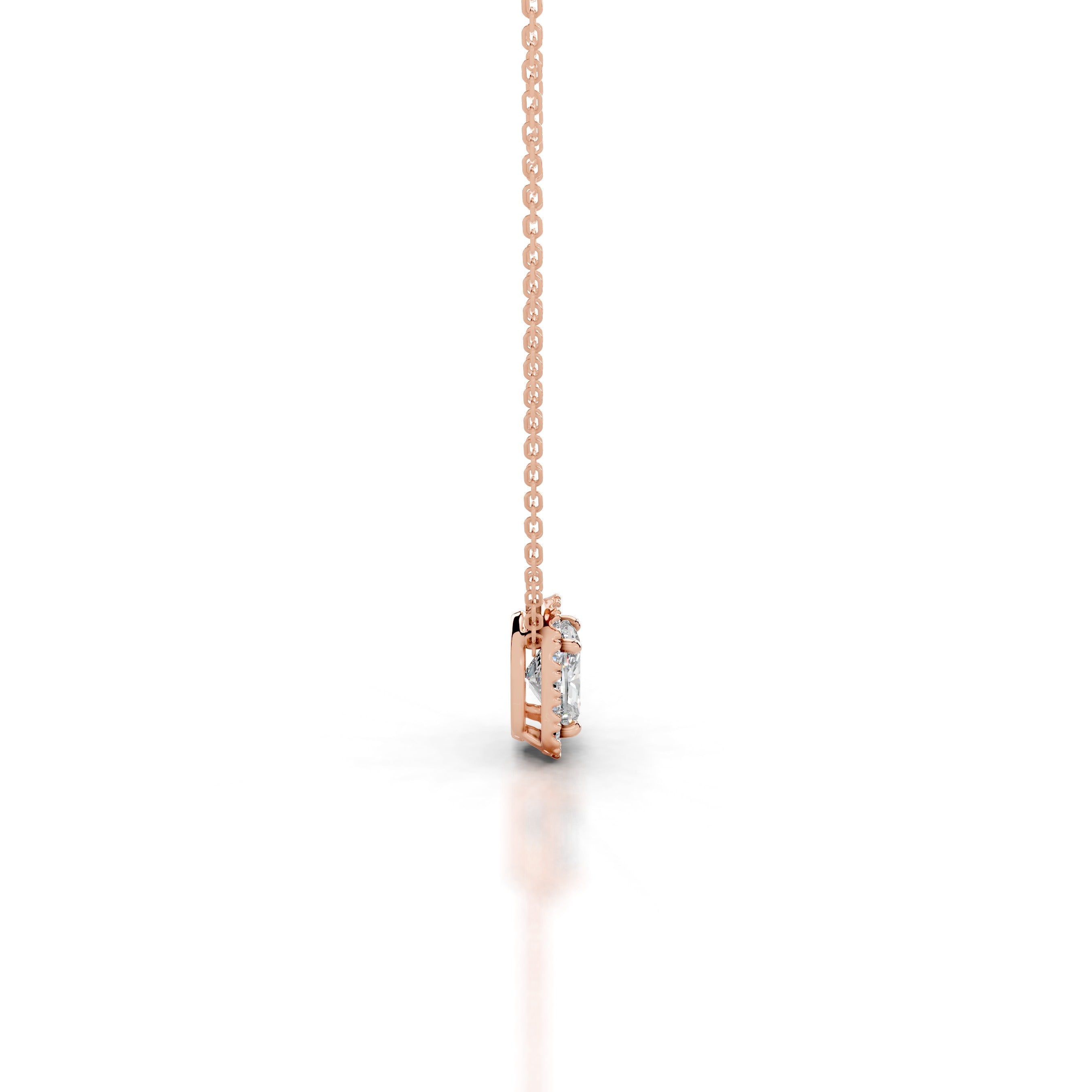 Manon Diamond Halo Pendant - 14K Rose Gold