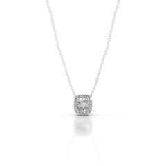 Manon Lab Grown Diamond Halo Pendant - 18K White Gold