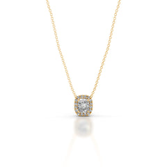 Manon Diamond Halo Pendant - 18K Yellow Gold