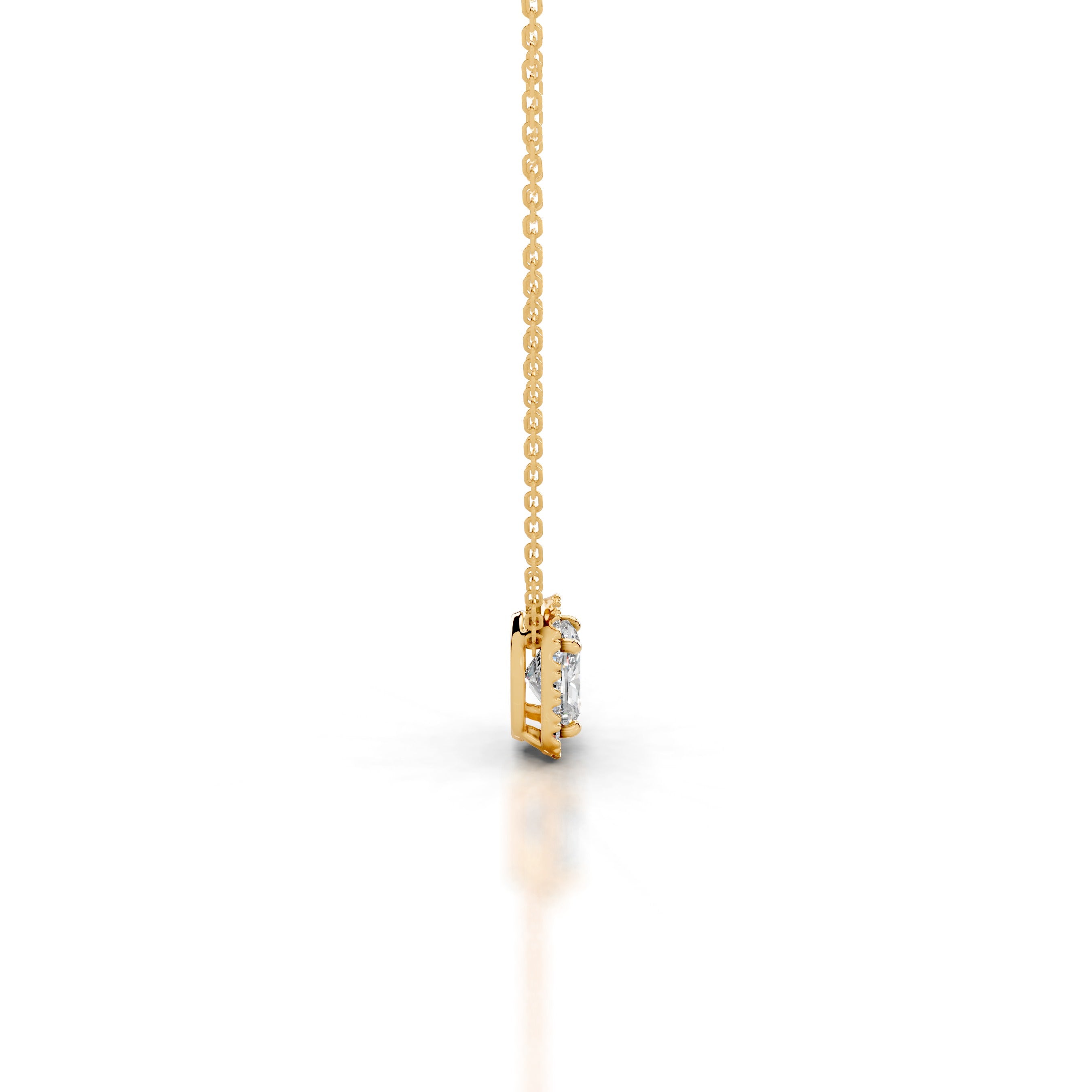 Manon Diamond Halo Pendant - 18K Yellow Gold