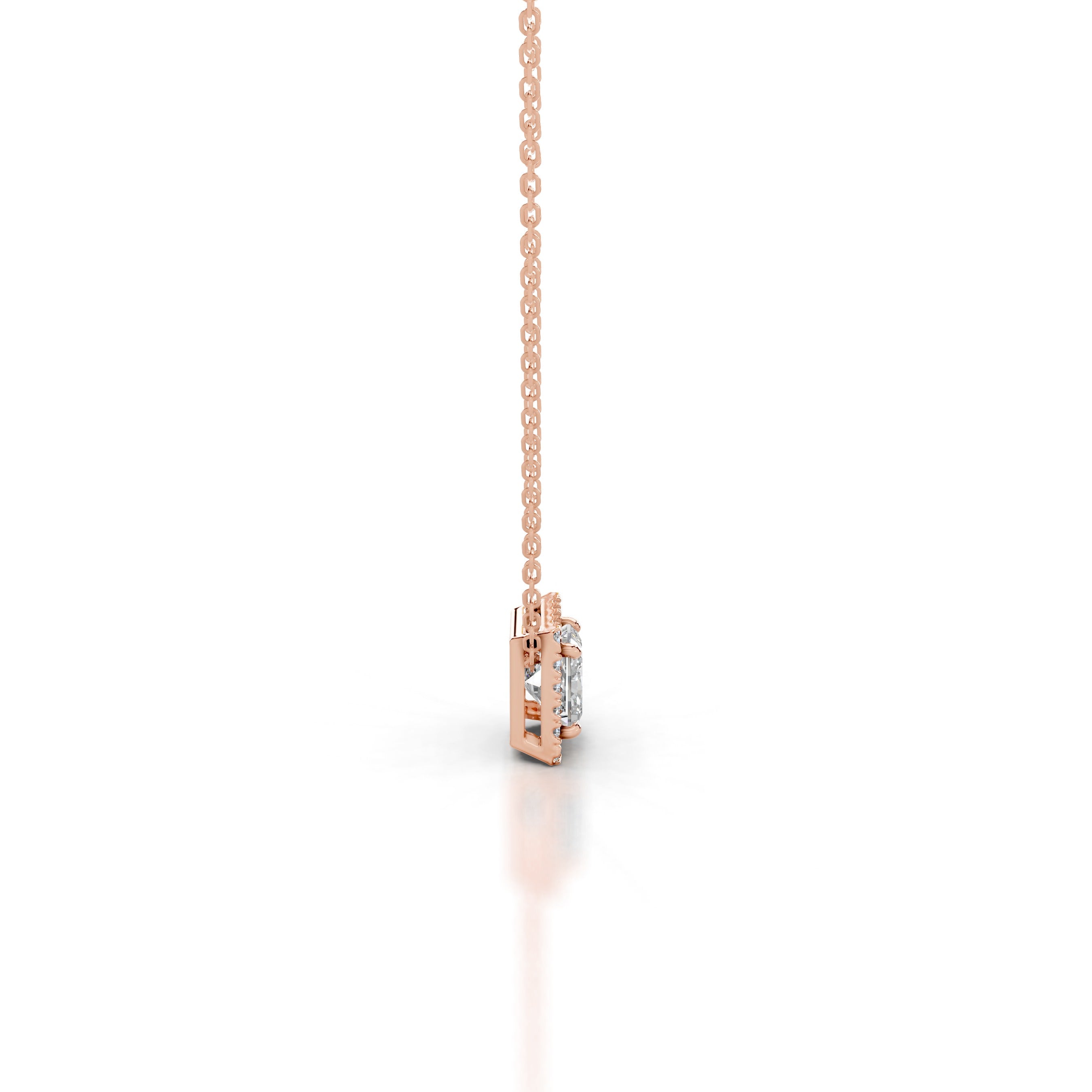 Manon Diamond Halo Pendant - 14K Rose Gold