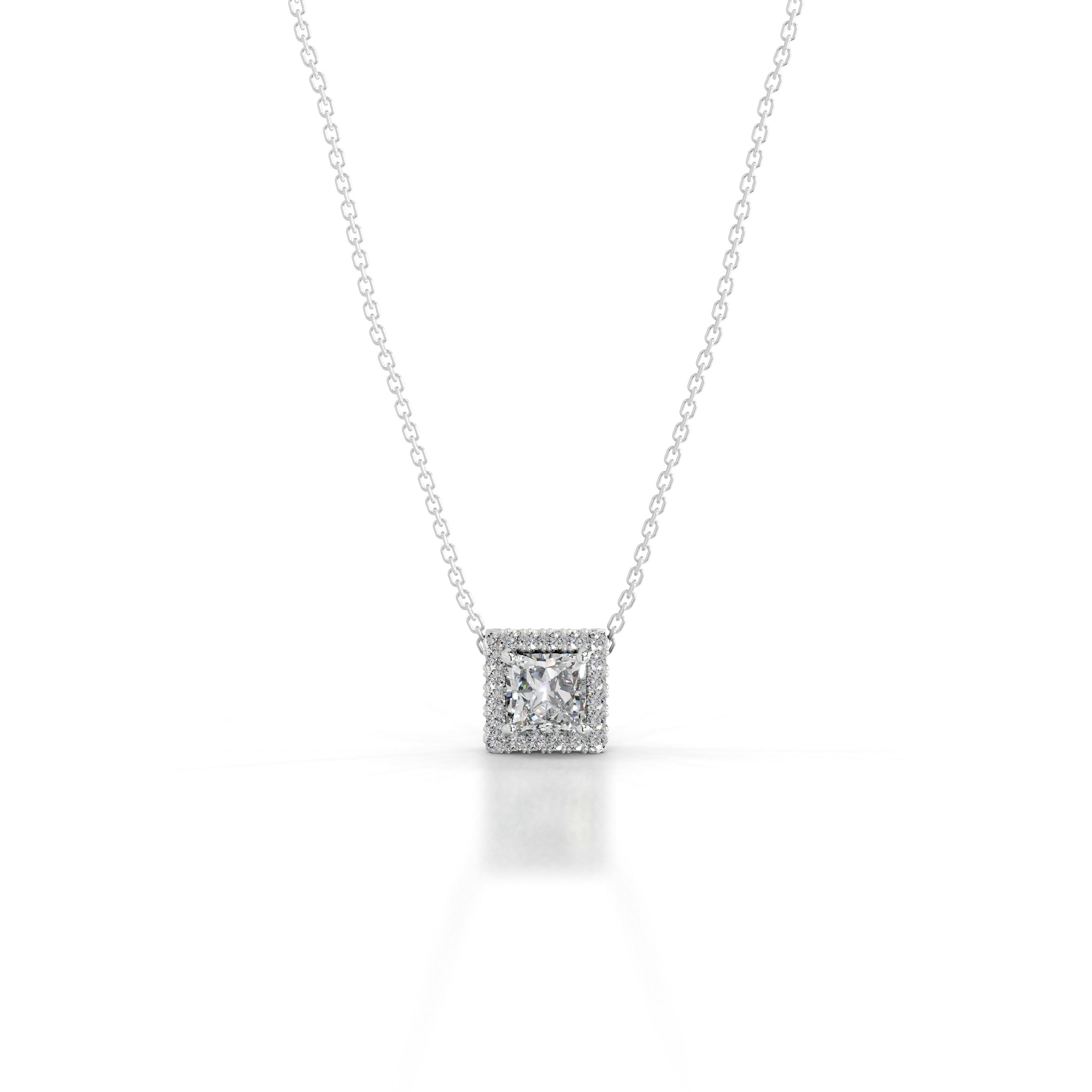 Manon Diamond Halo Pendant - 14K White Gold