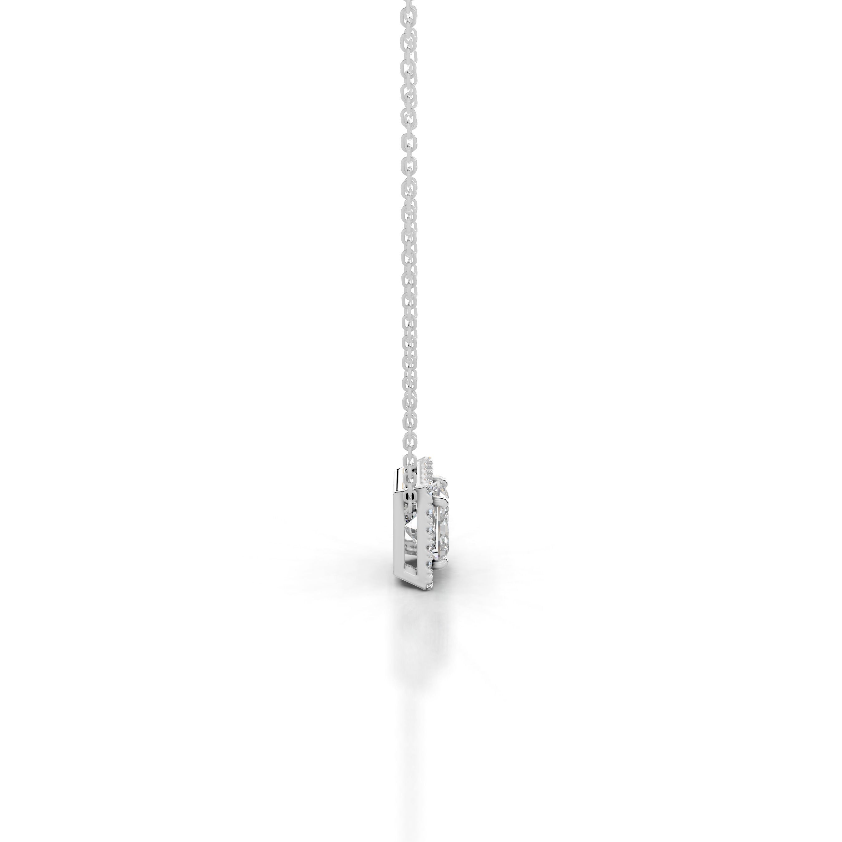 Manon Diamond Halo Pendant - 14K White Gold