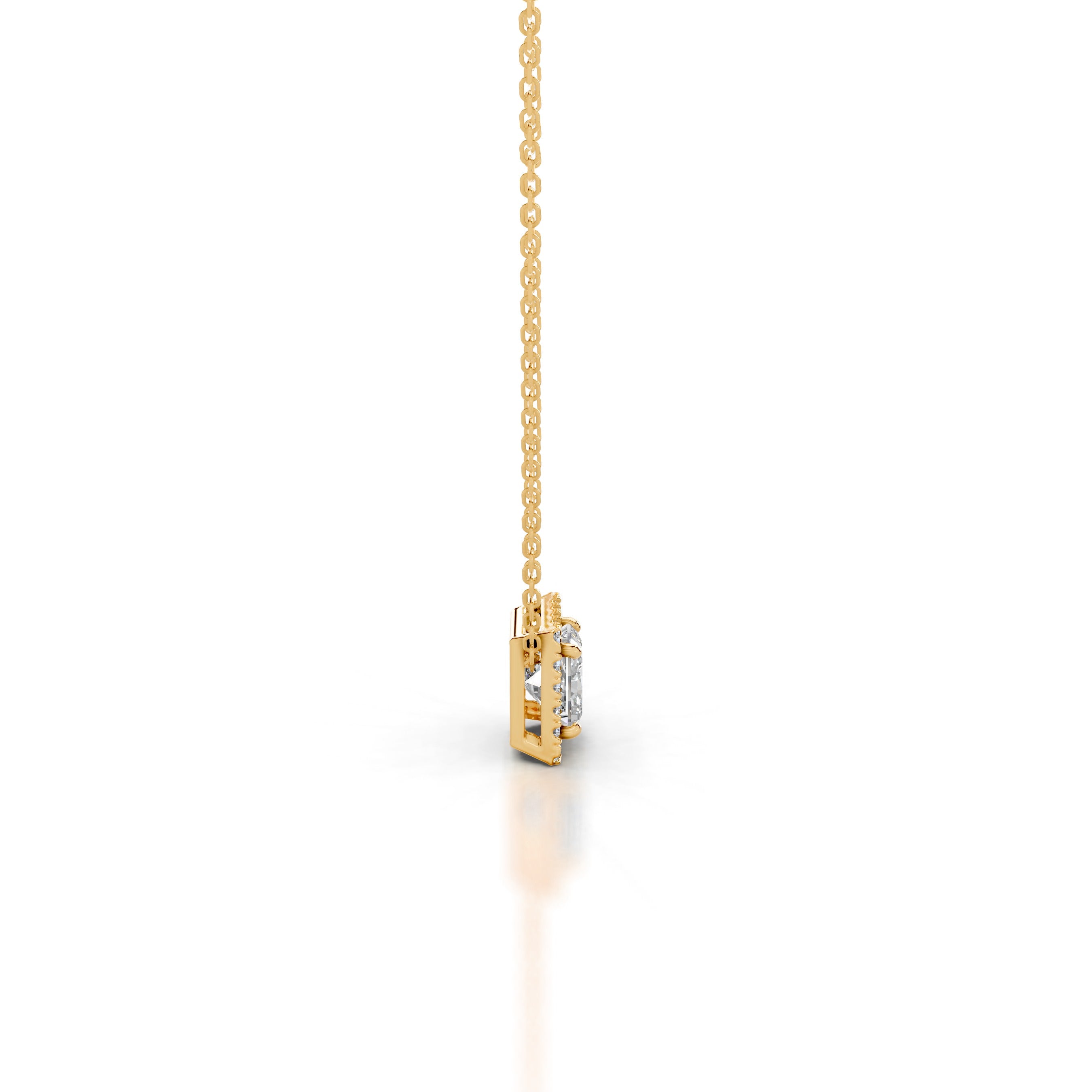 Manon Diamond Halo Pendant - 18K Yellow Gold