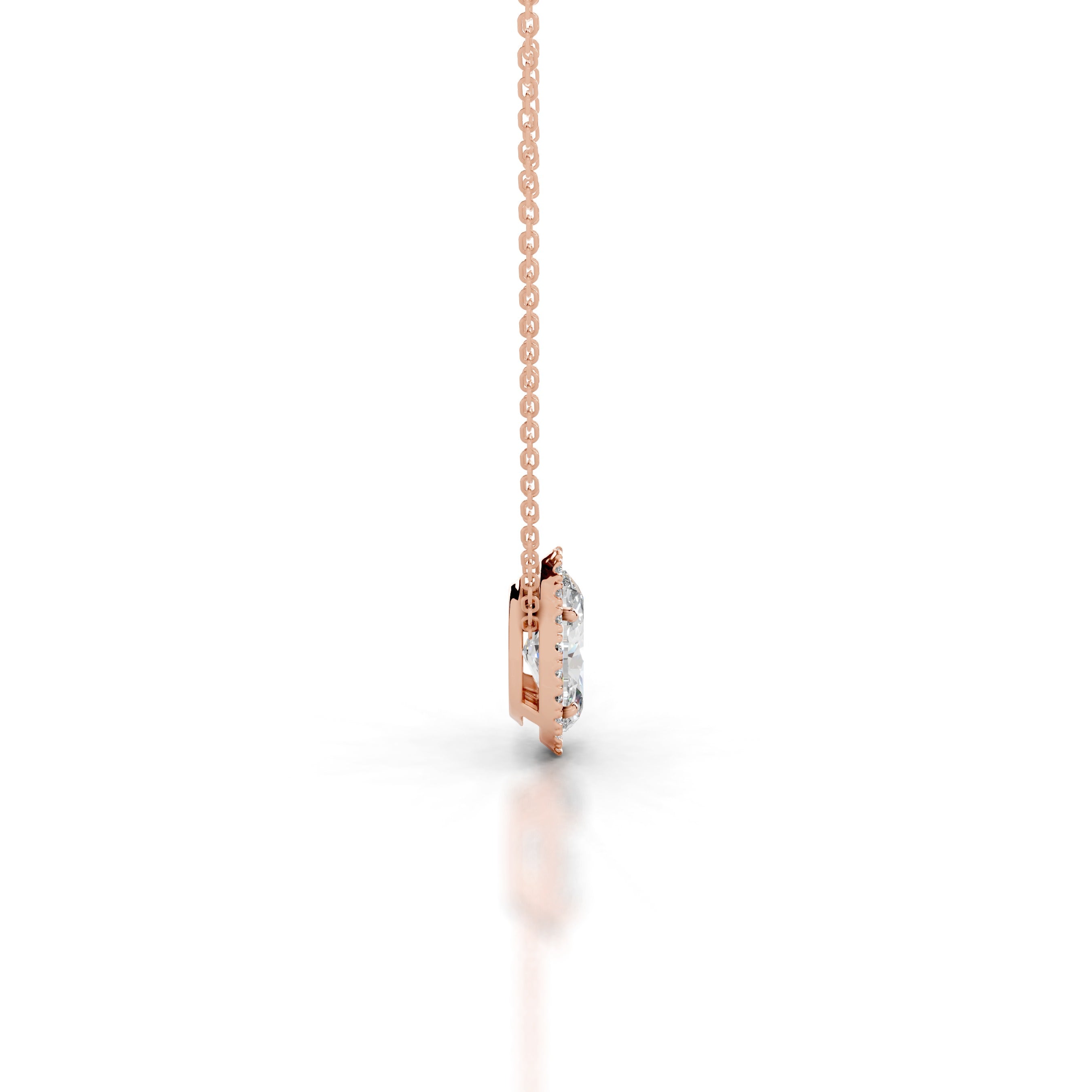 Manon Diamond Halo Pendant - 14K Rose Gold