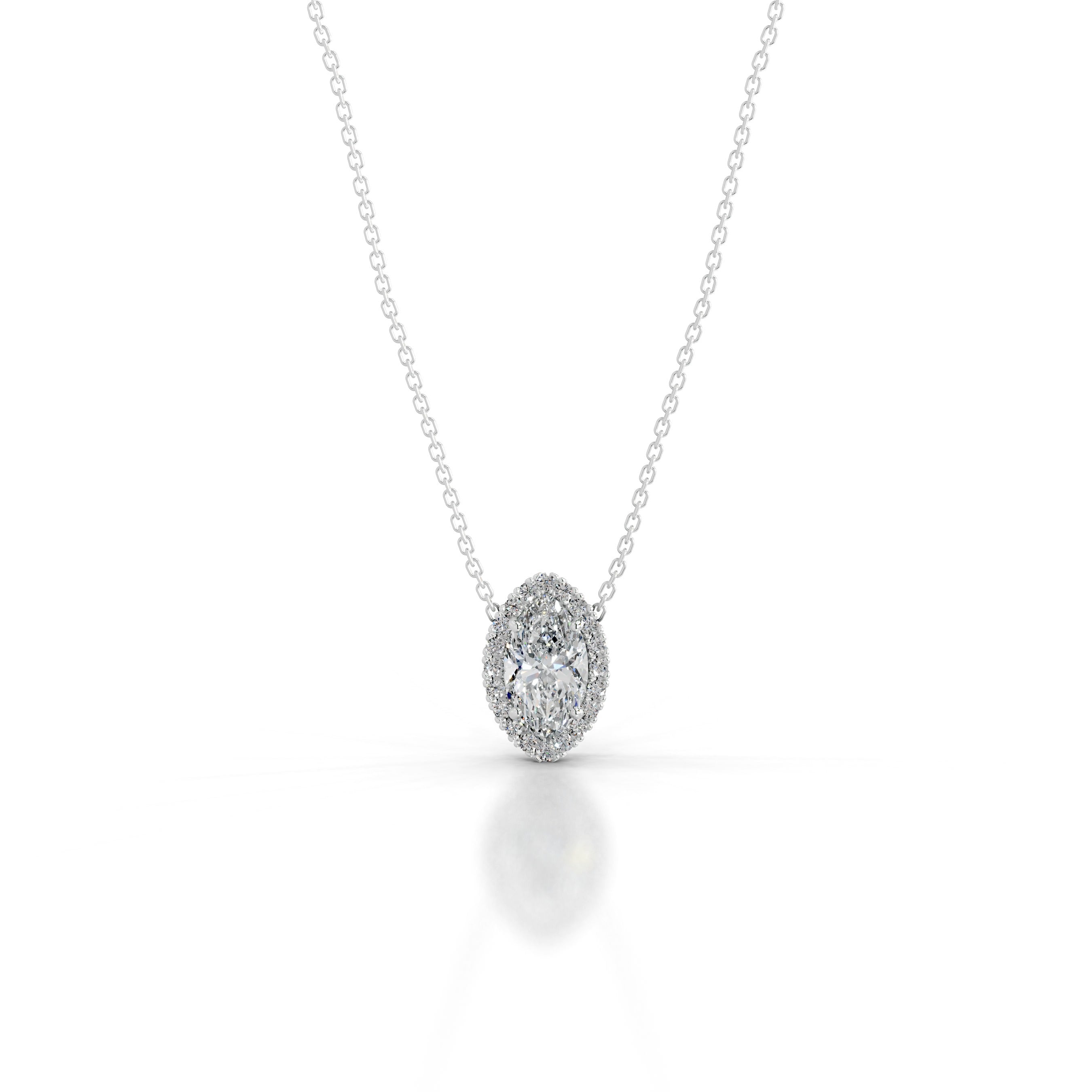 Manon Diamond Halo Pendant - 18K White Gold