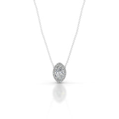 Manon Lab Grown Diamond Halo Pendant - 14K White Gold
