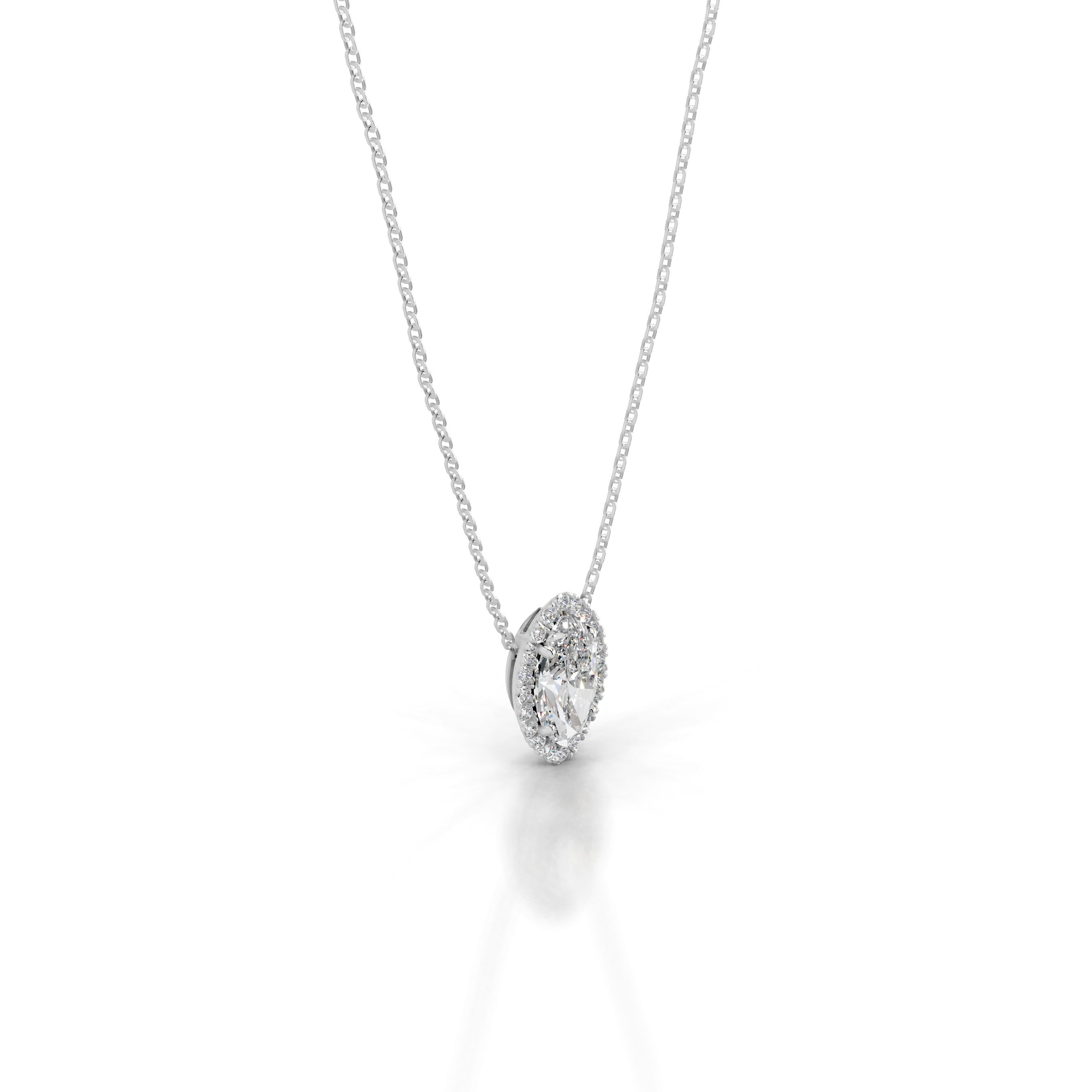 Manon Diamond Halo Pendant - 18K White Gold