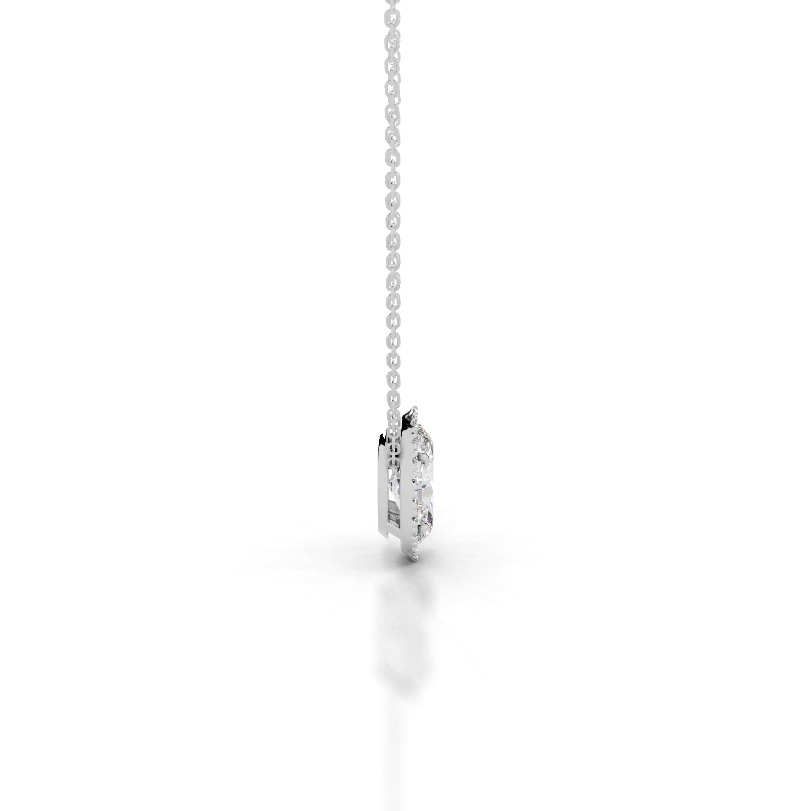 Manon Diamond Halo Pendant - 18K White Gold