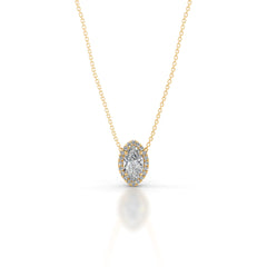 Manon Diamond Halo Pendant - 18K Yellow Gold