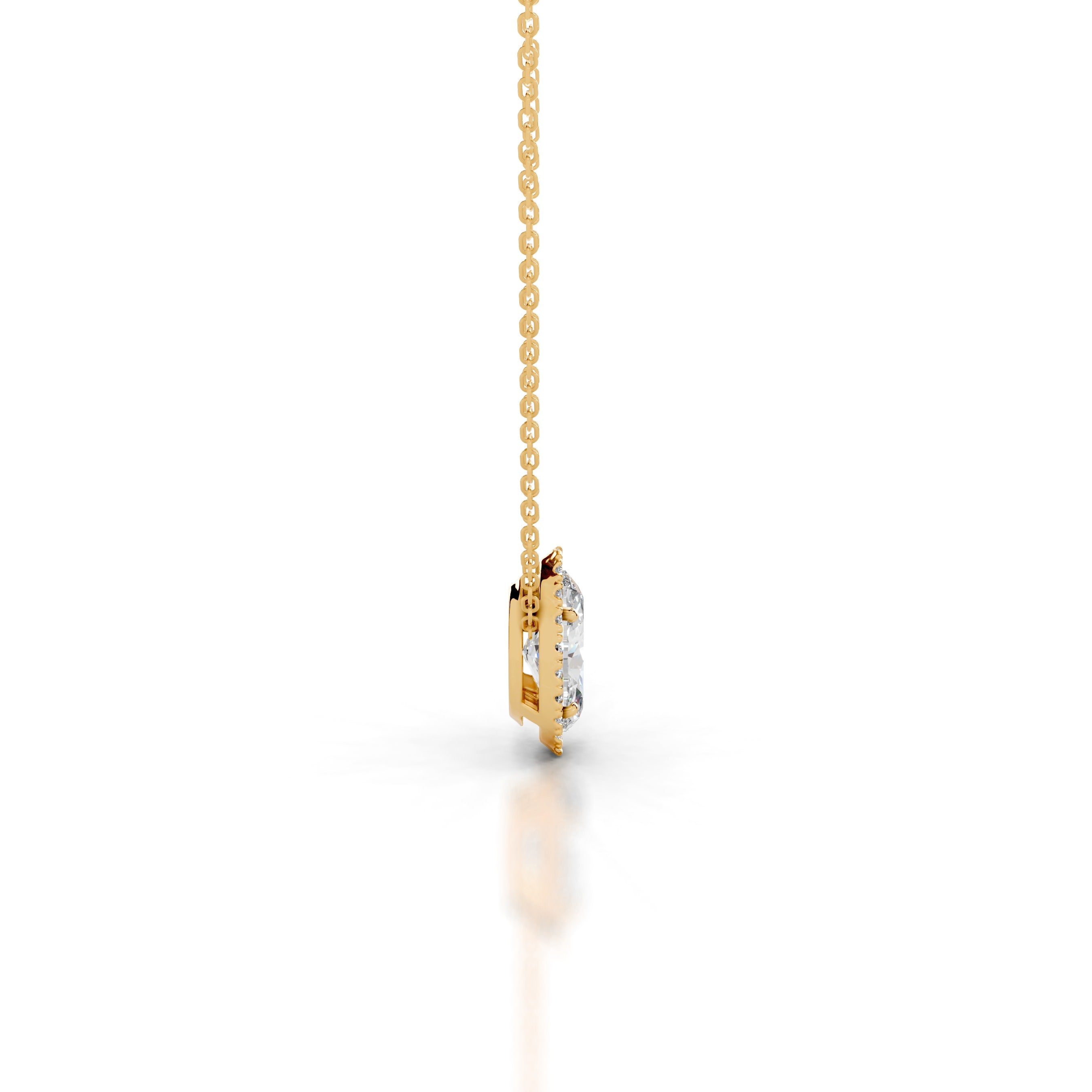 Manon Diamond Halo Pendant - 18K Yellow Gold