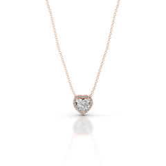 Manon Diamond Halo Pendant - 14K Rose Gold