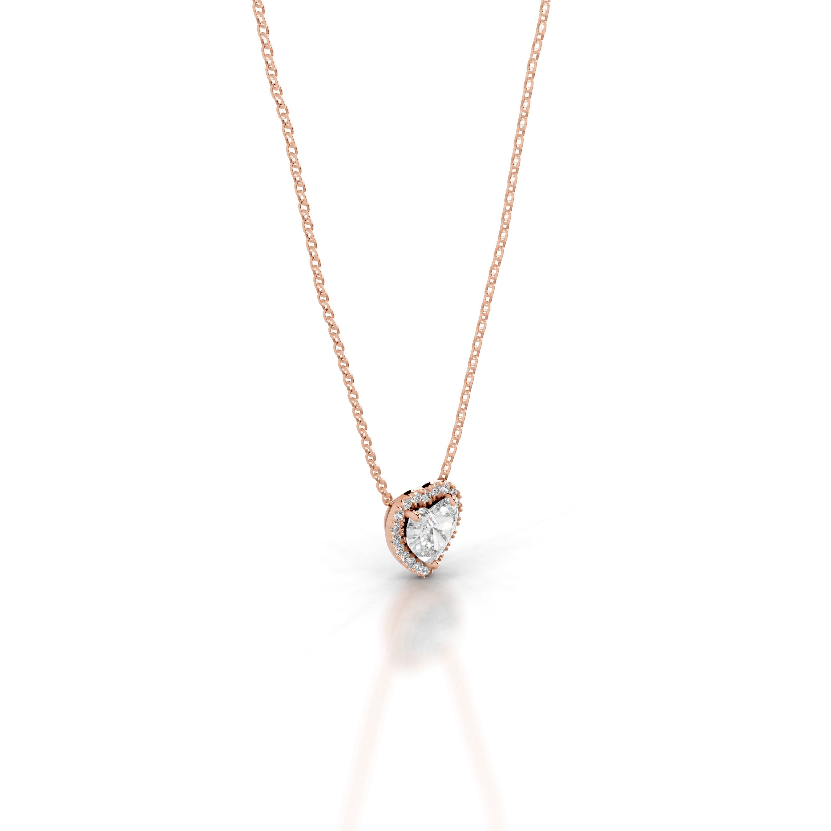 Manon Diamond Halo Pendant - 14K Rose Gold