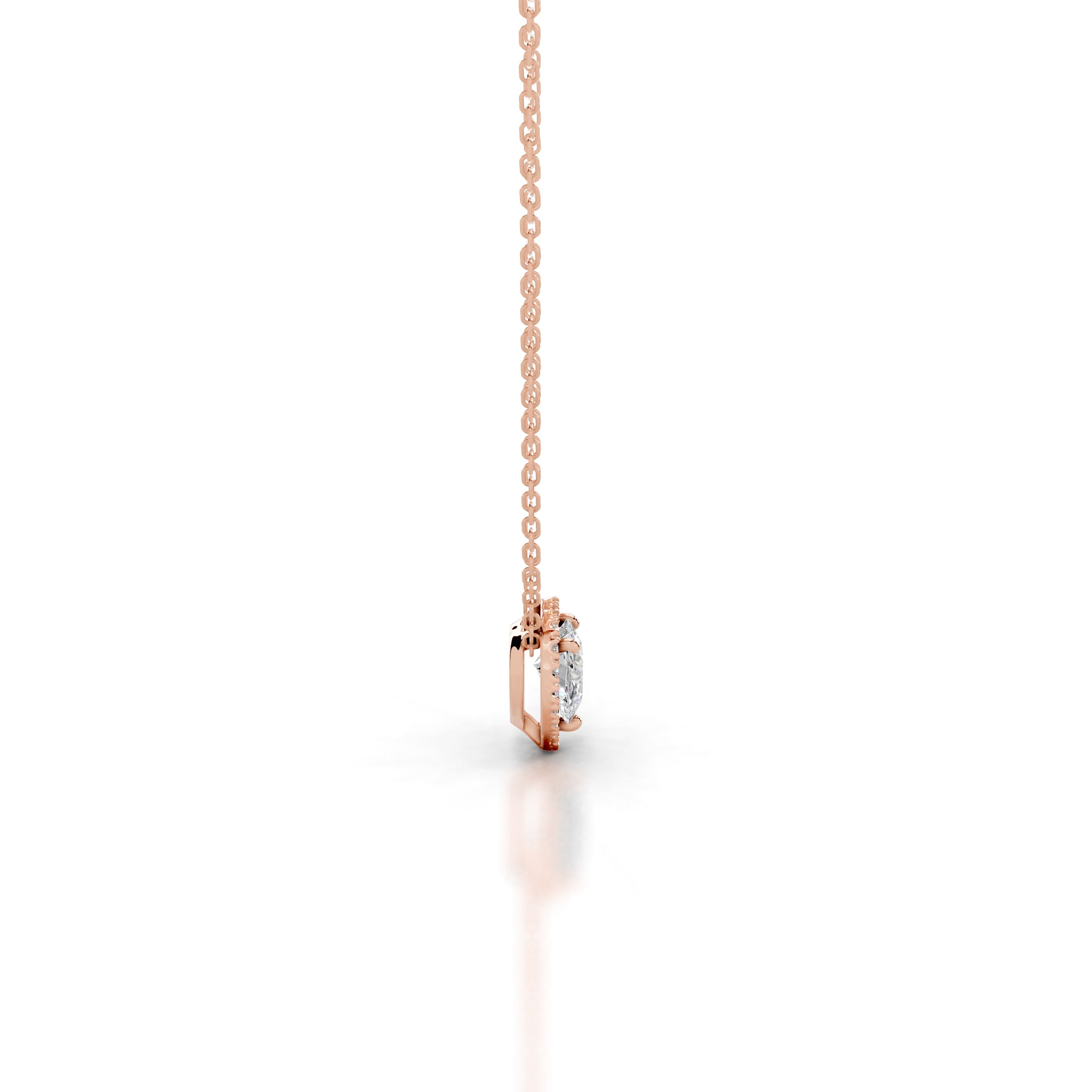 Manon Diamond Halo Pendant - 14K Rose Gold