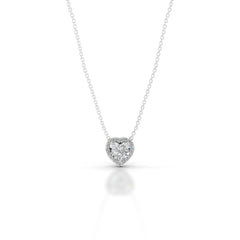 Manon Diamond Halo Pendant - 14K White Gold - Main Stone 1.5 Carat