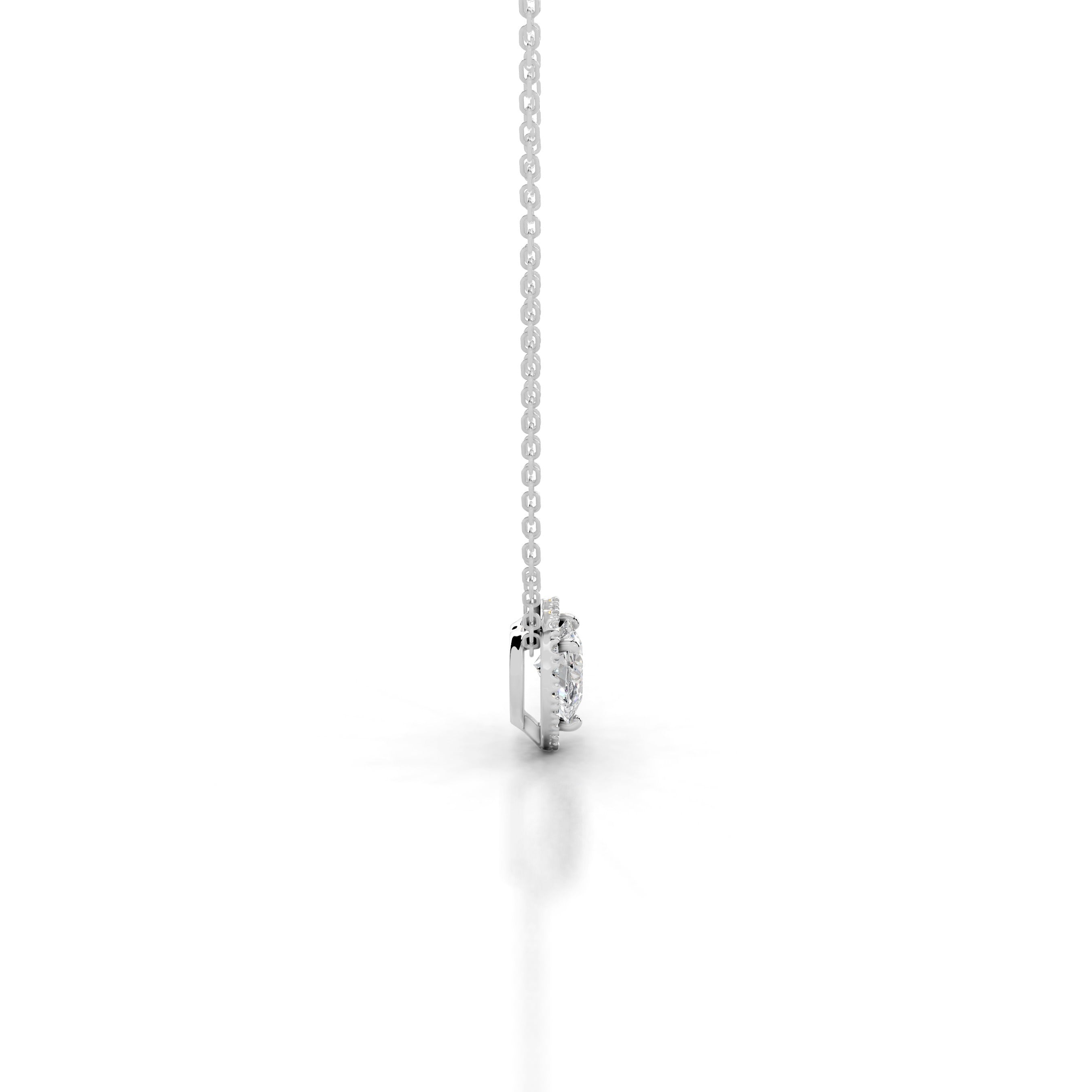 Manon Diamond Halo Pendant - 18K White Gold - Main Stone 1.5 Carat
