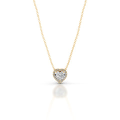 Manon Diamond Halo Pendant - 18K Yellow Gold
