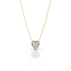 Manon Diamond Halo Pendant - 18K Yellow Gold - Main Stone 1.5 Carat