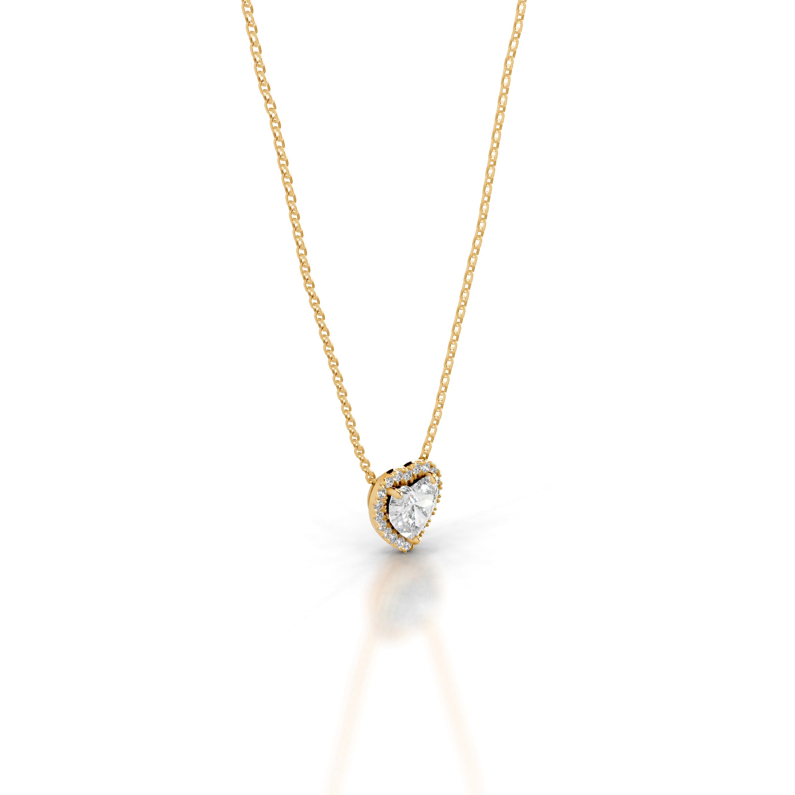 Manon Diamond Halo Pendant - 18K Yellow Gold - Main Stone 1.5 Carat