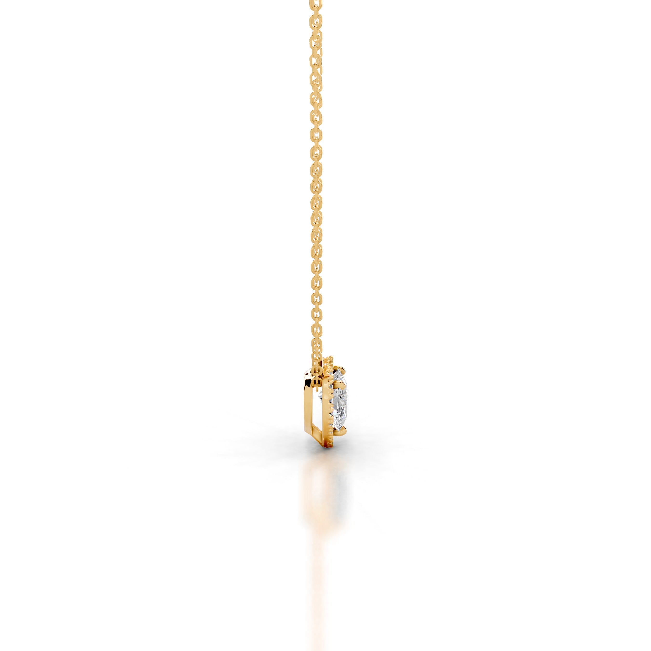 Manon Diamond Halo Pendant - 18K Yellow Gold