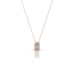 Gianna Lab Grown Diamond Pendant Elongated Radiant - 14K Rose Gold