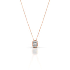 Gianna Lab Grown Diamond Pendant Square Cushion - 14K Rose Gold