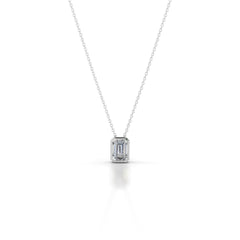 Gianna Lab Grown Diamond Pendant Emerald - 14K White Gold