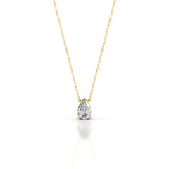 Mary Lab Grown Diamond Pendant Pear - 18K Yellow Gold