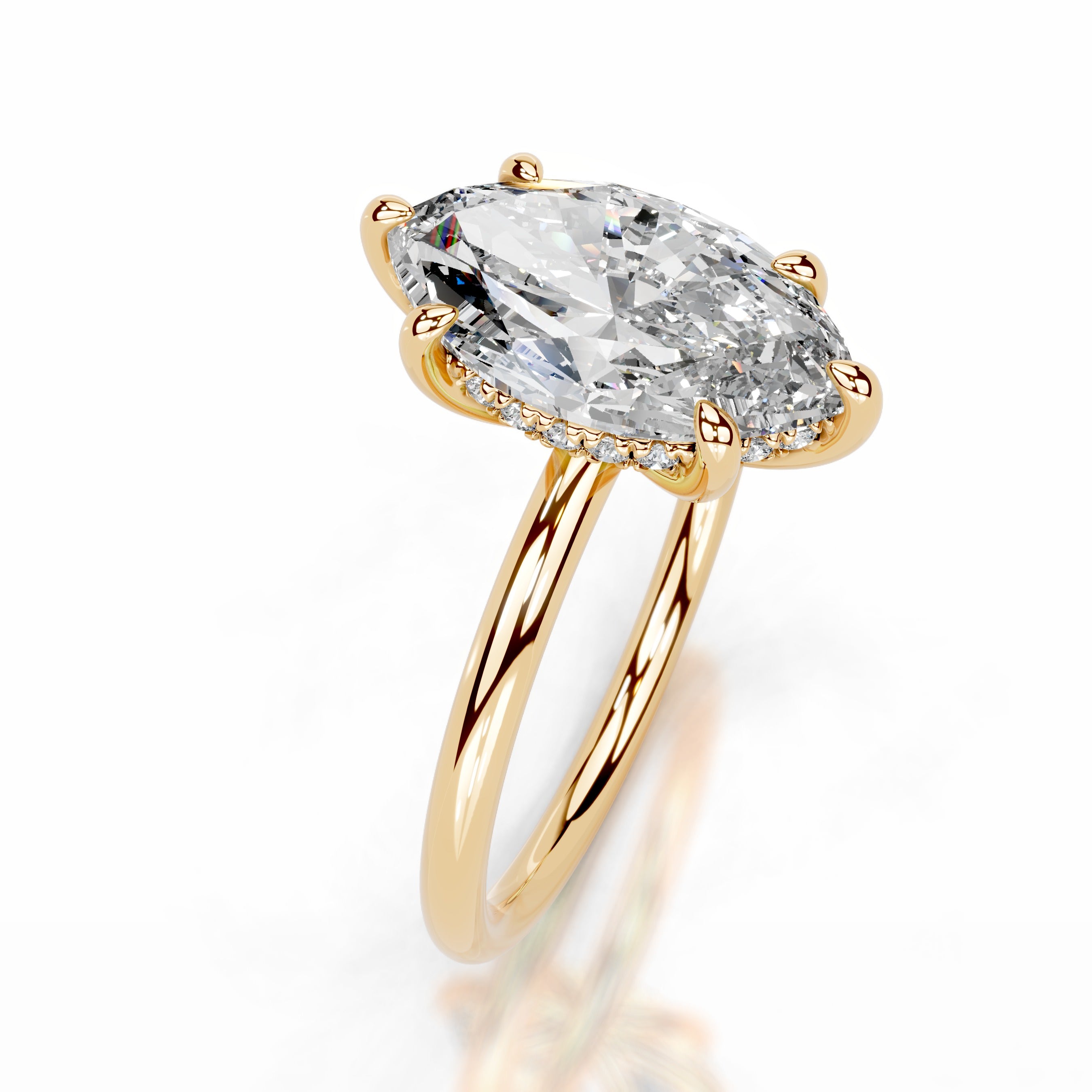 Willow Diamond Engagement Ring - 18K Yellow Gold