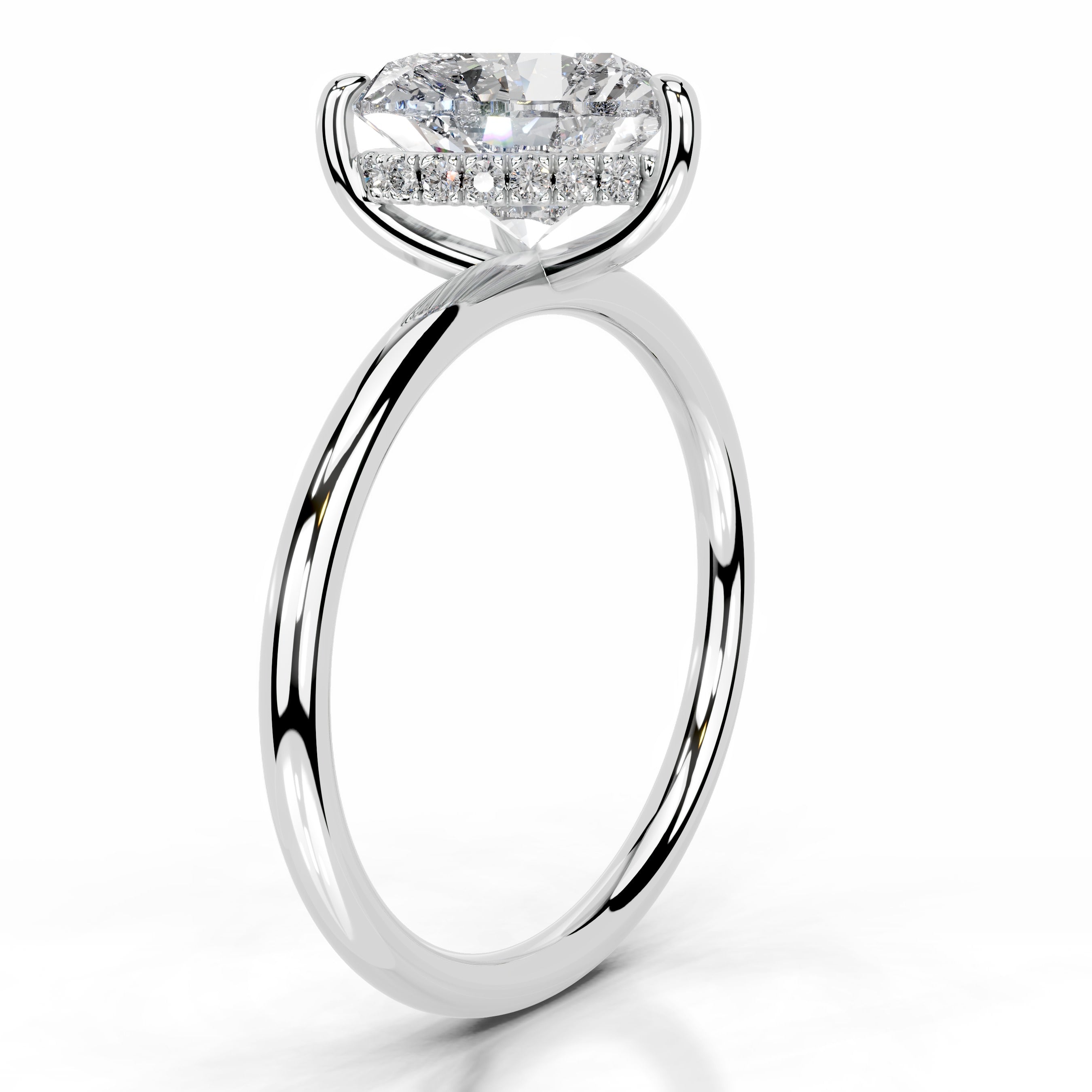 Willow Diamond Engagement Ring - 18K White Gold - Main Stone 1.65 Carat